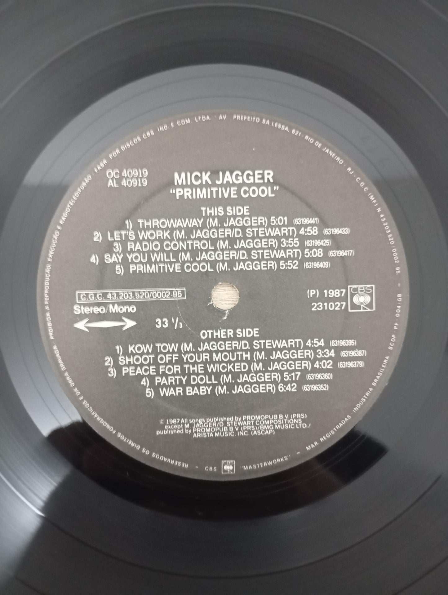 Lp Vinil Mick Jagger Primitive Cool