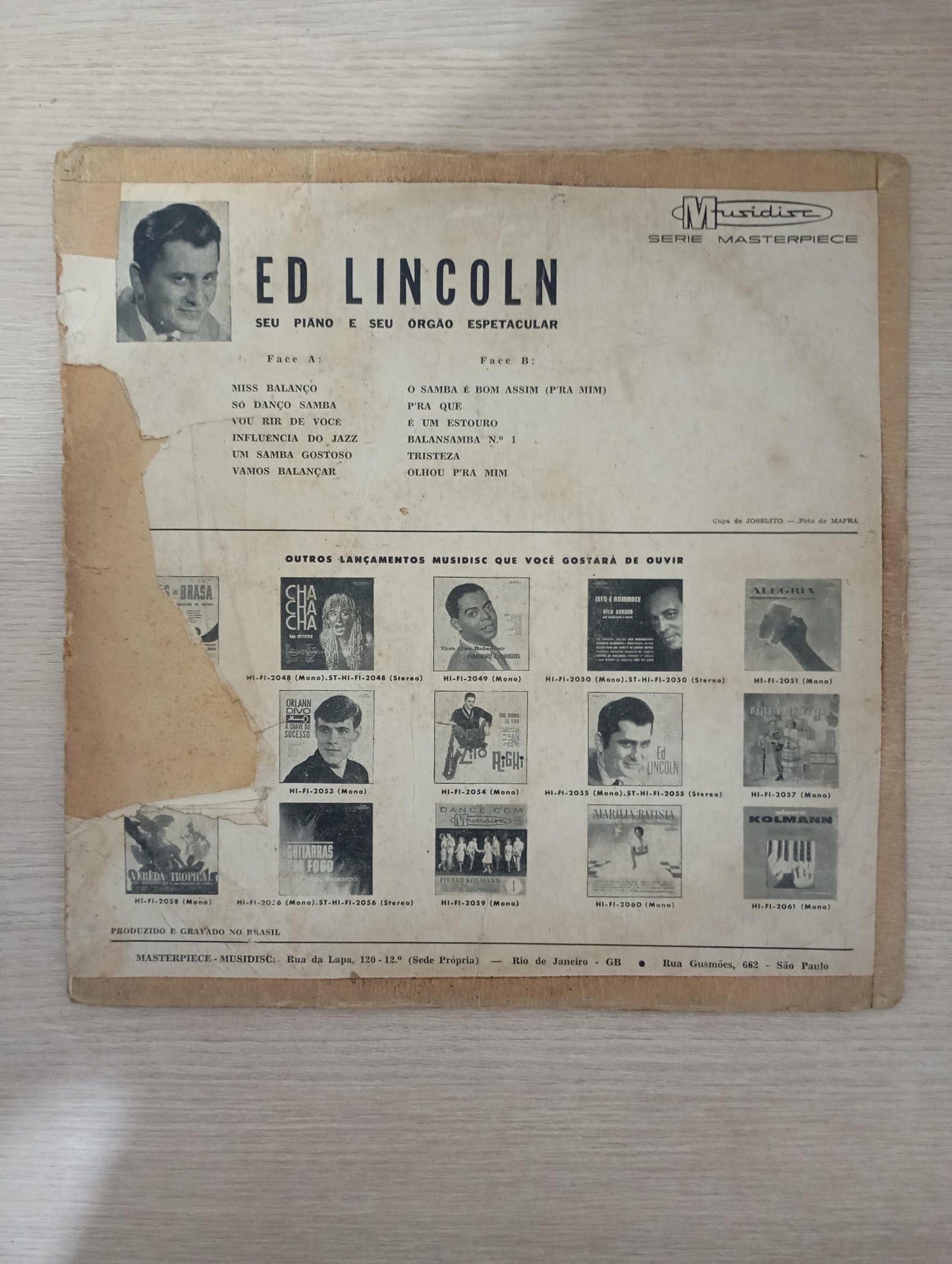 Lp Vinil Ed Lincoln Seu Piano e Seu Órgão Espetacular
