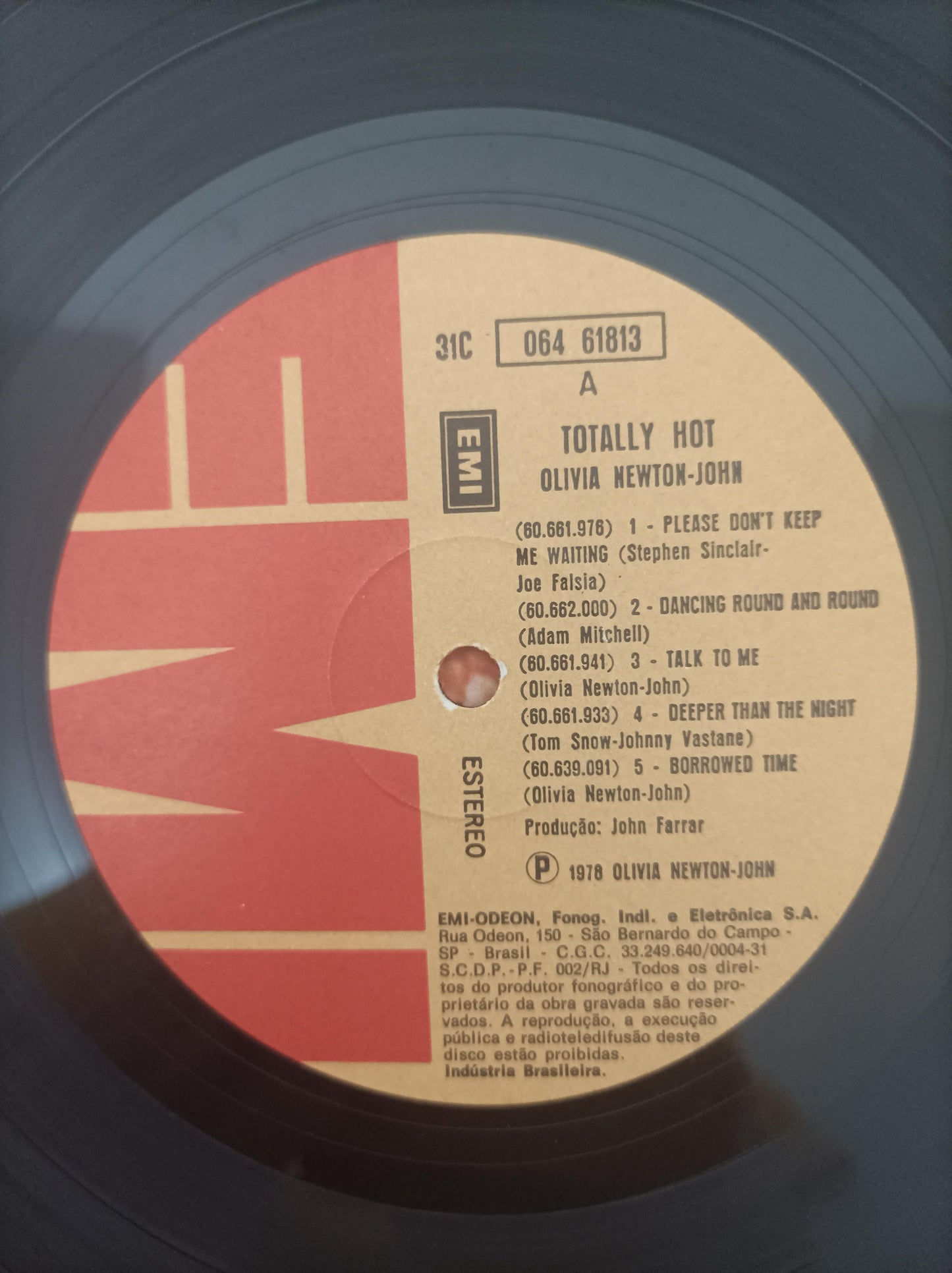 Disco Vinil Totally Hot Olivia Newton-John Com Encarte A