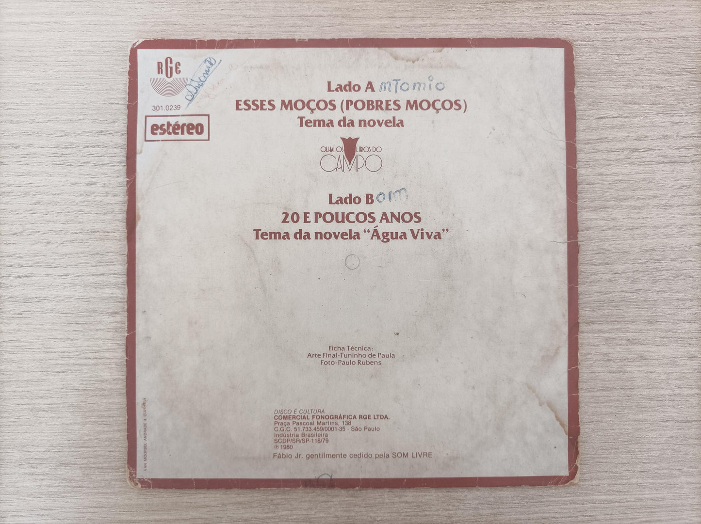 Compacto Vinil Fábio Jr. Esses Moços / 20 E Poucos Anos
