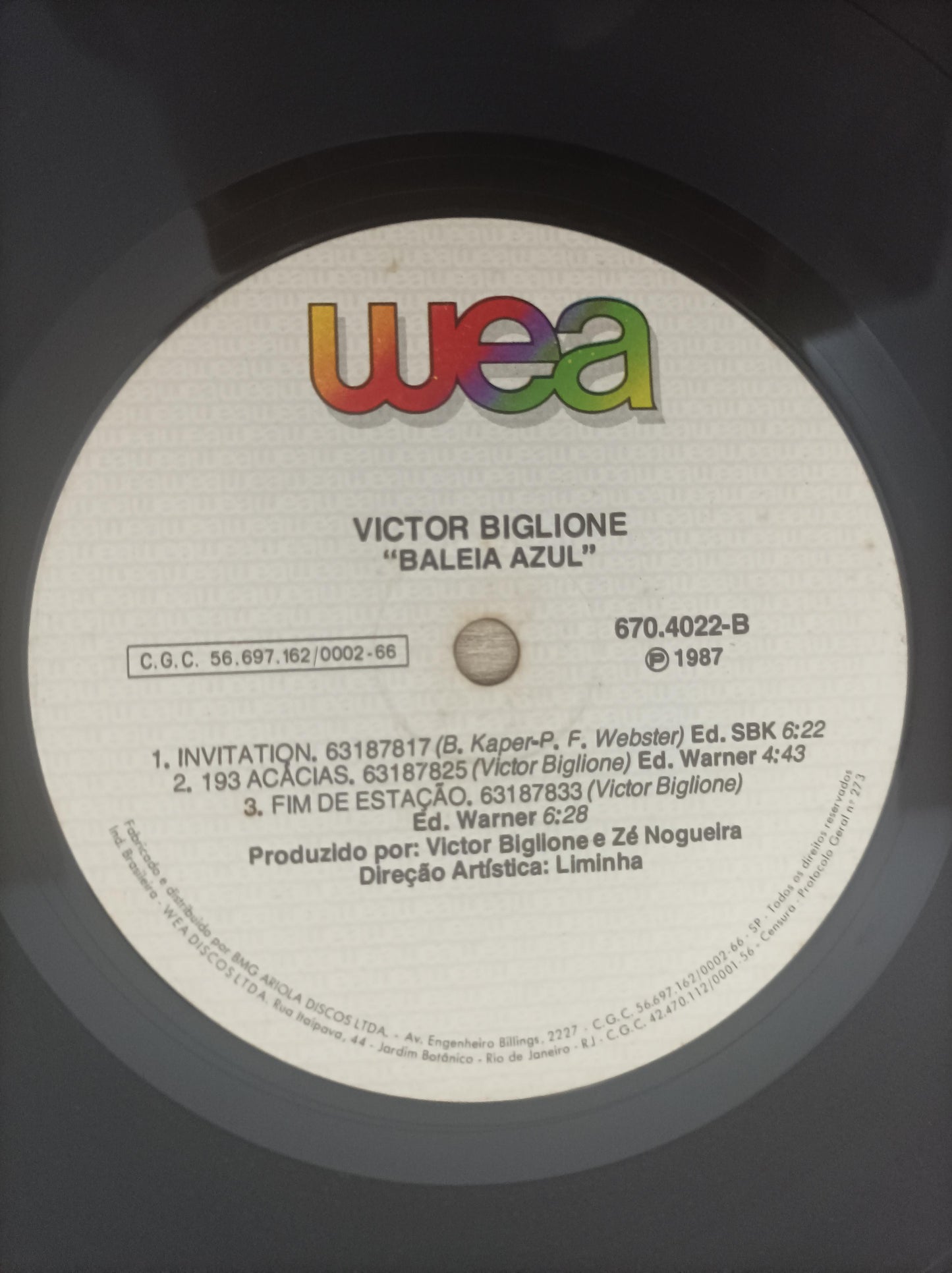 Lp Vinil Victor Biglione Baleia Azul