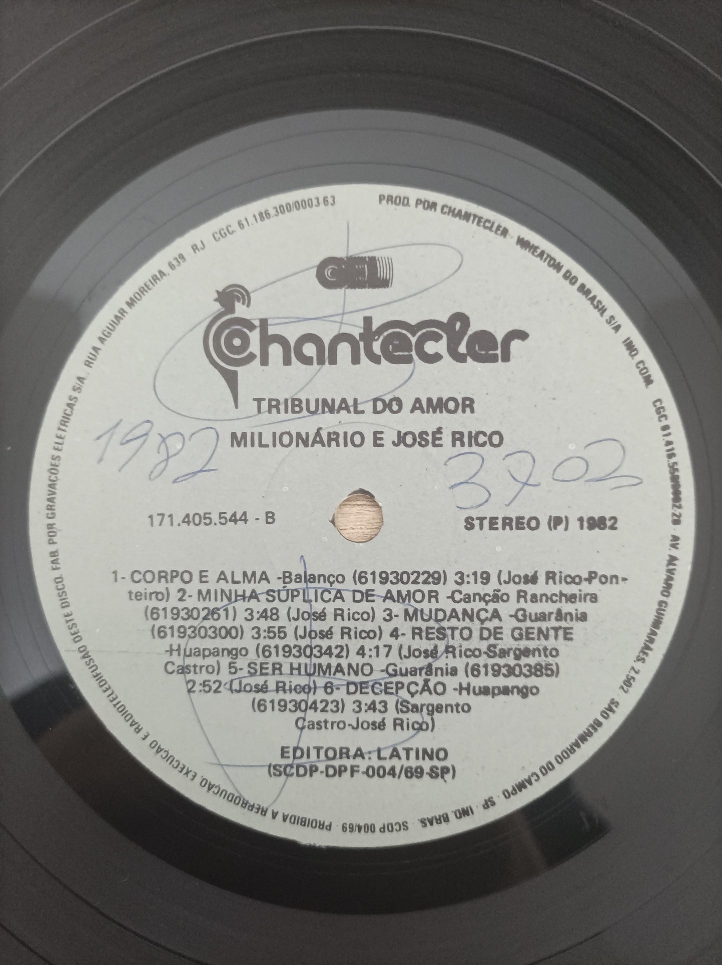 Lp Vinil Milionário & José Rico Tribunal do Amor Vol. 12