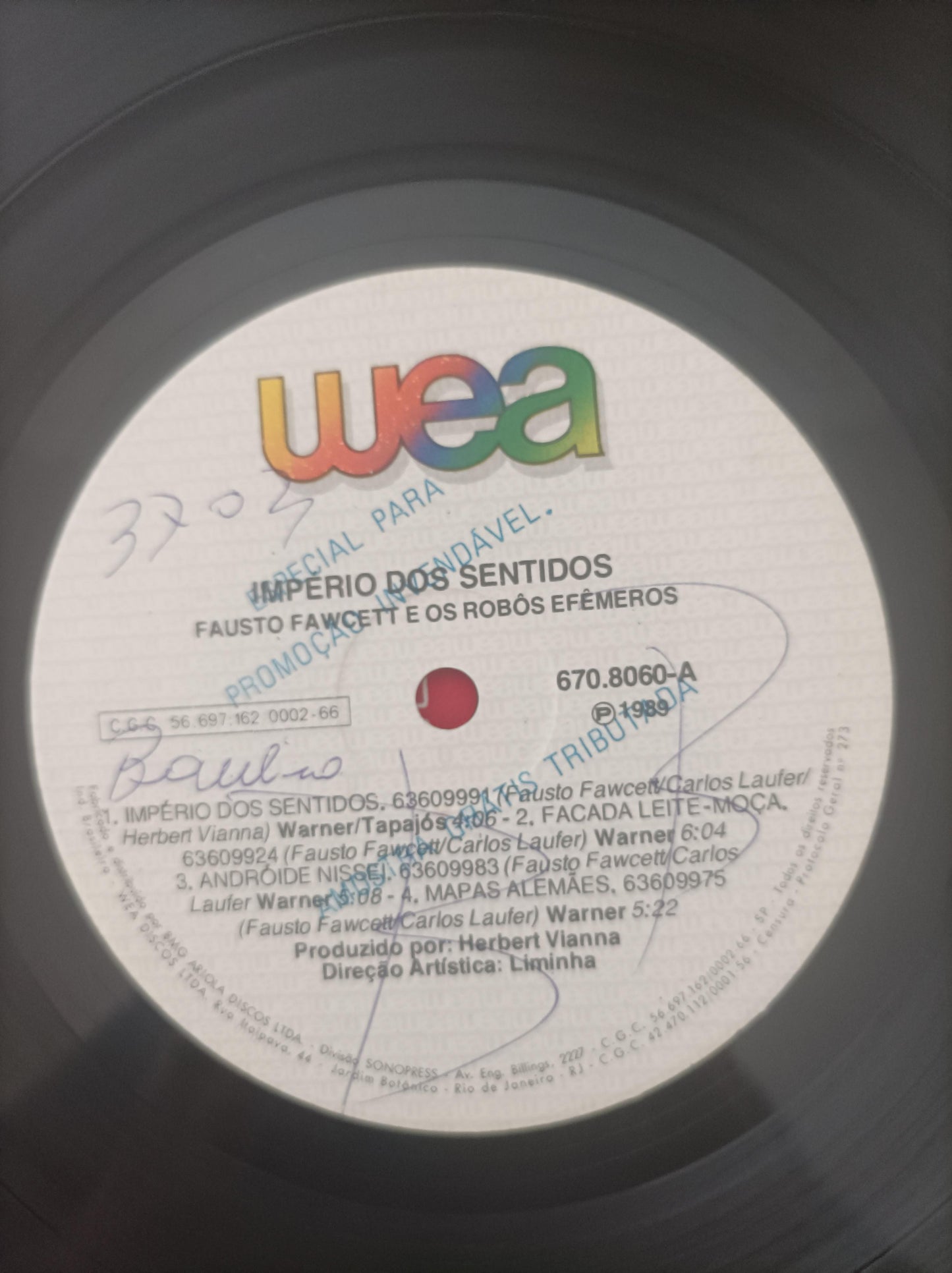 Lp Vinil Fausto Fawcett Robôs Império Sentidos Encarte