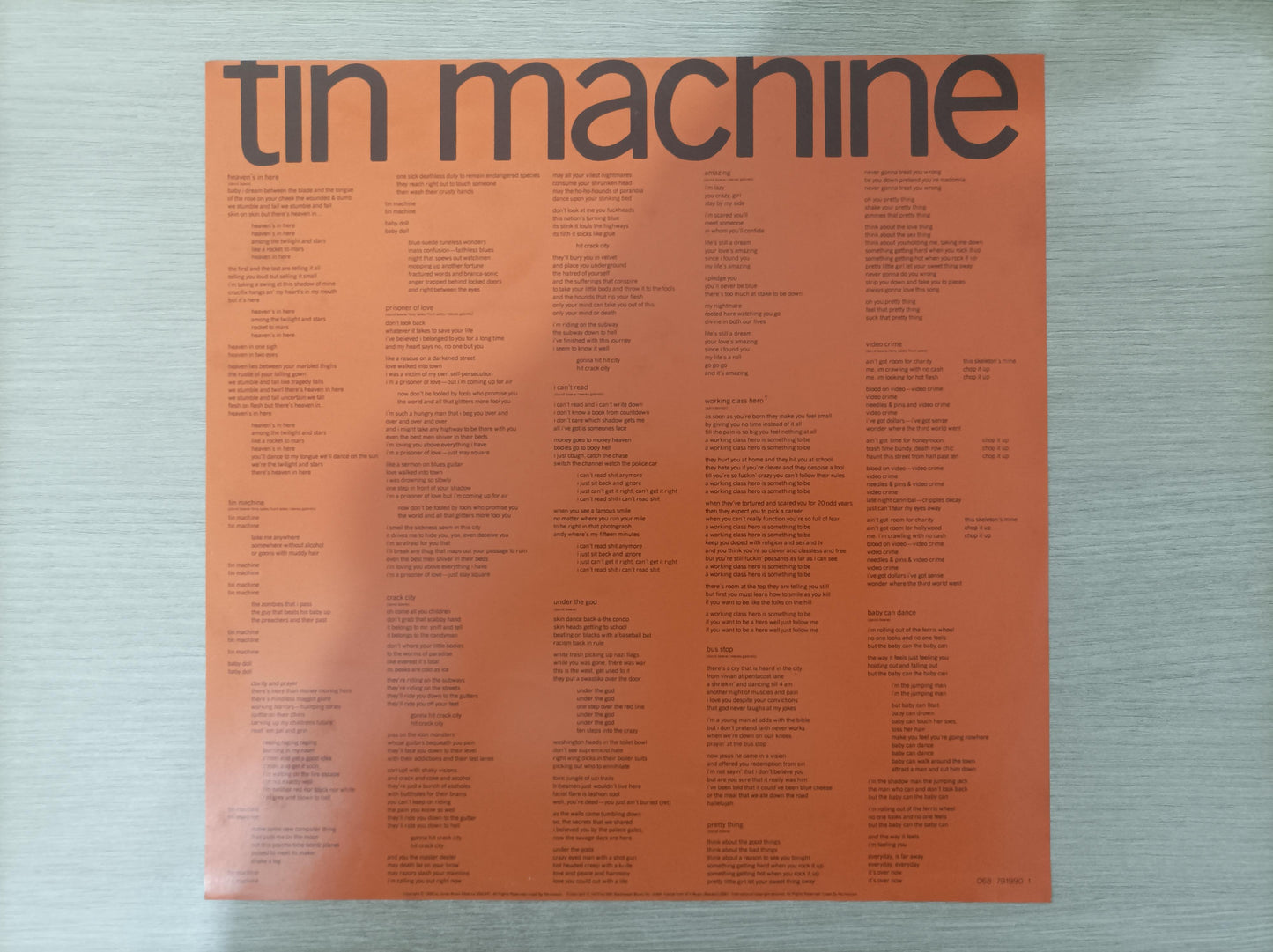 Lp Vinil Tin Machine 1989 Com Encarte