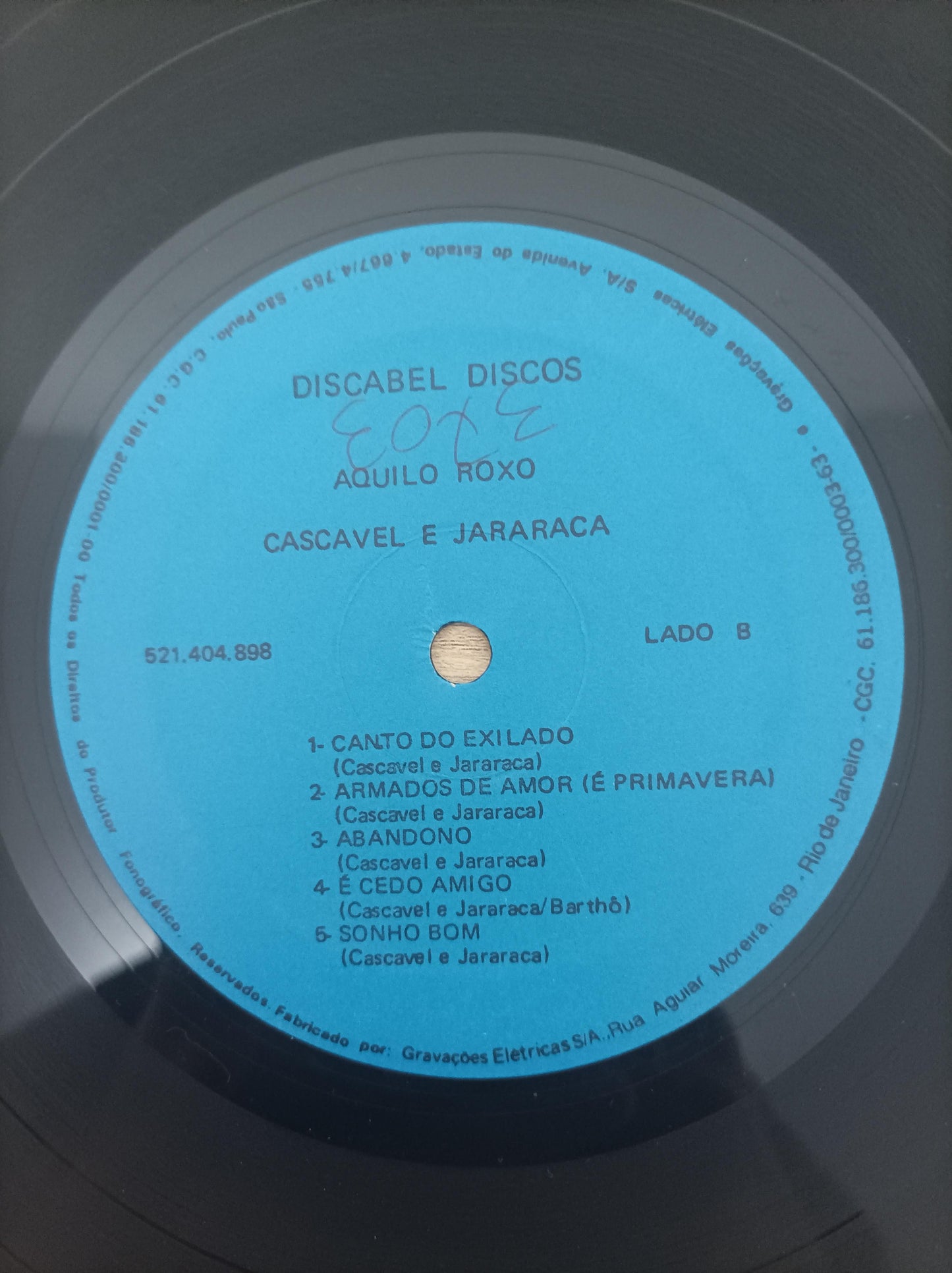 Lp Vinil Cascavel & Jararaca Aquilo Roxo