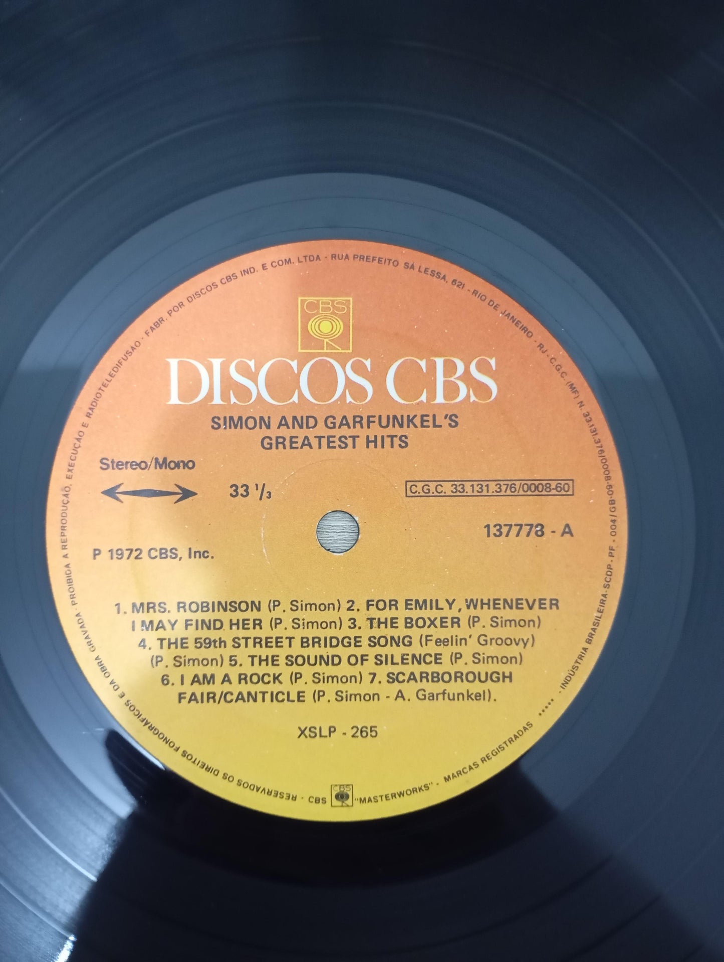 Disco Vinil Greatest Hits Simon & Garfunkel A
