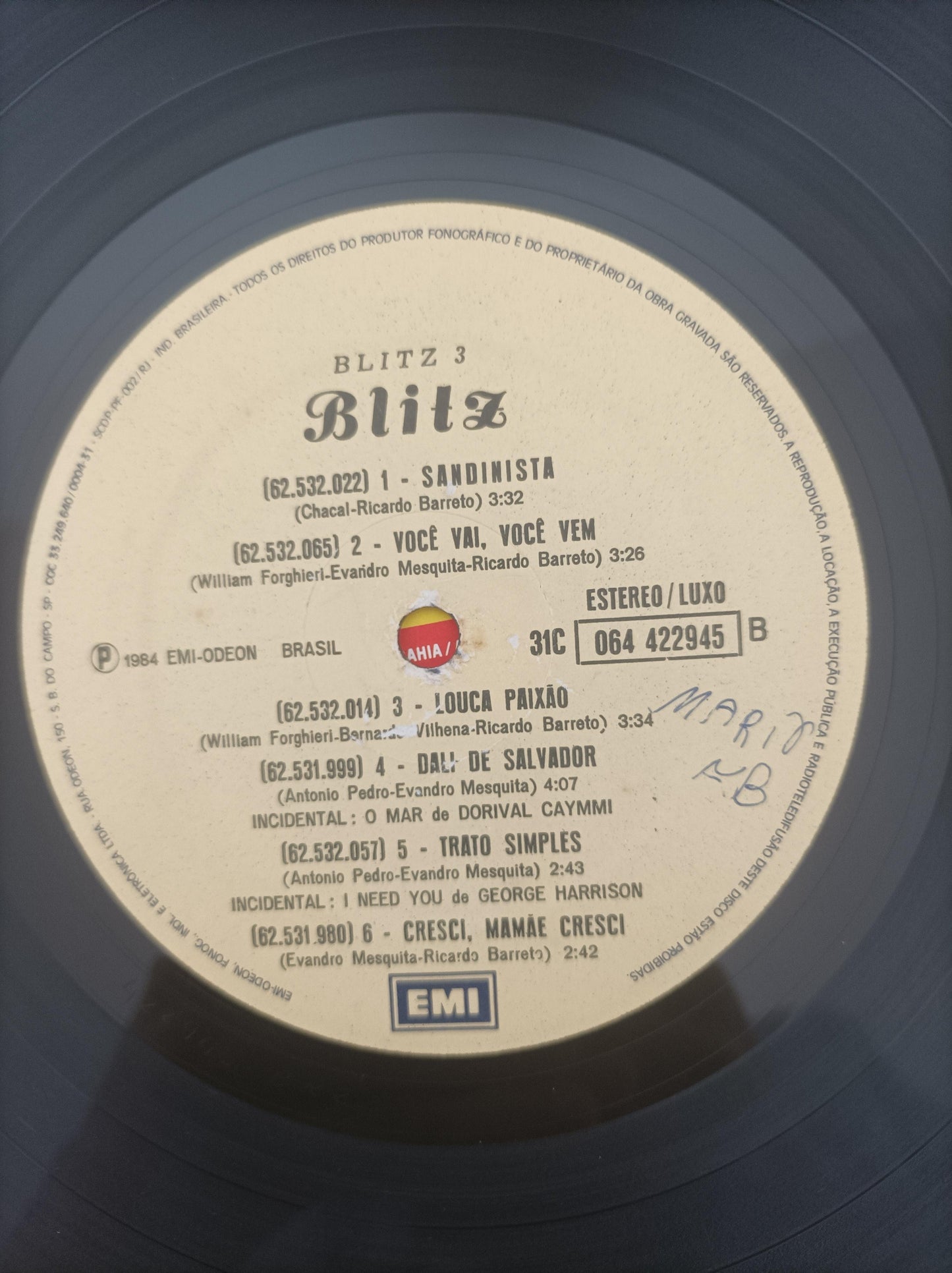 Disco Vinil 3 Blitz Com Encarte A