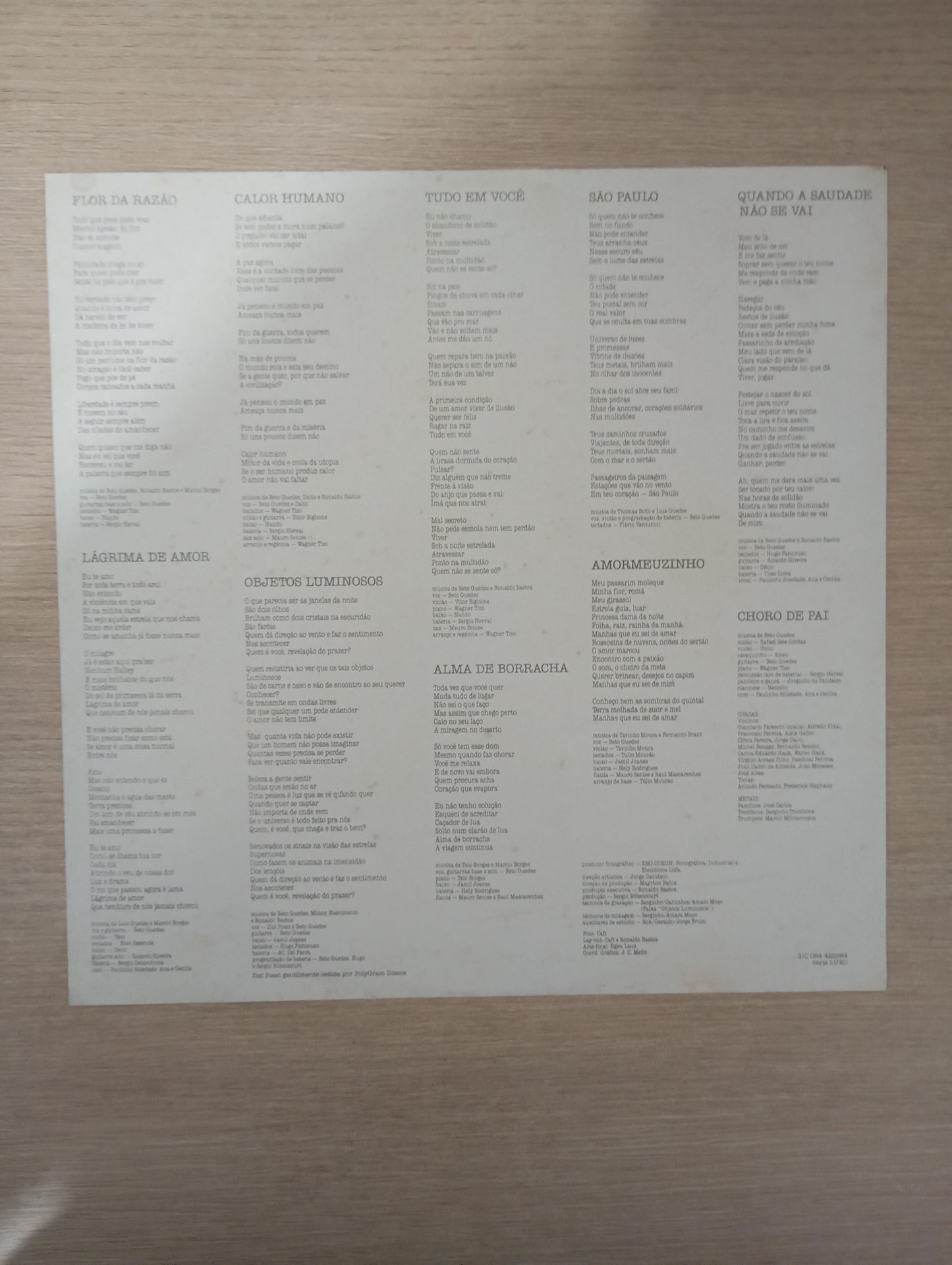 Lp Vinil Beto Guedes Alma De Borracha Com Encarte