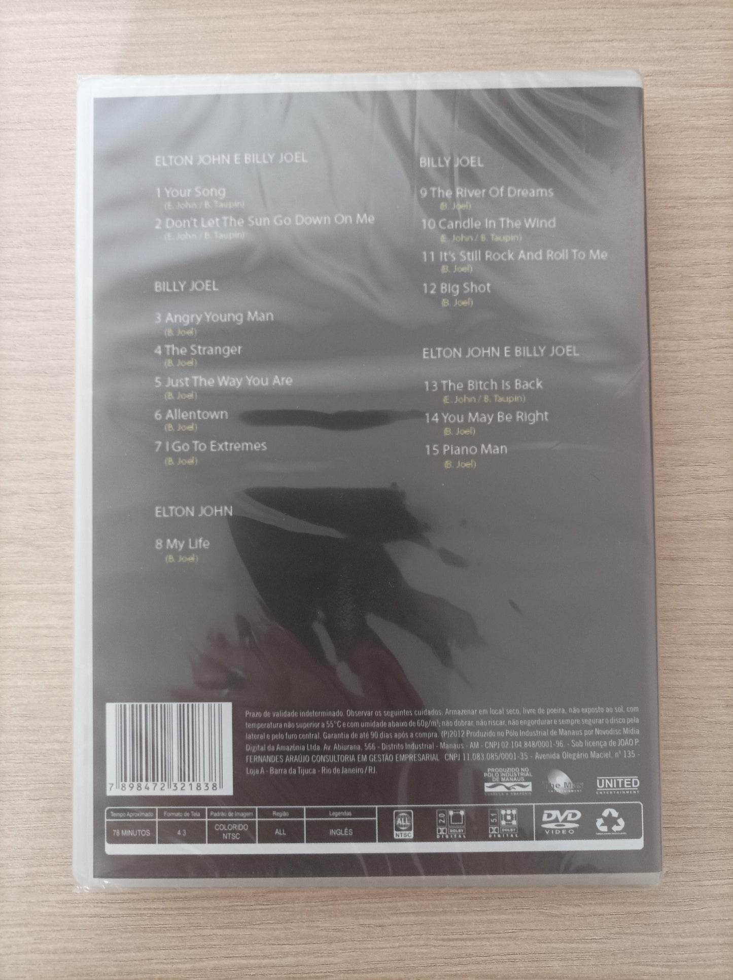 DVD Elton John & Billy Joel The Piano Men Lacrado