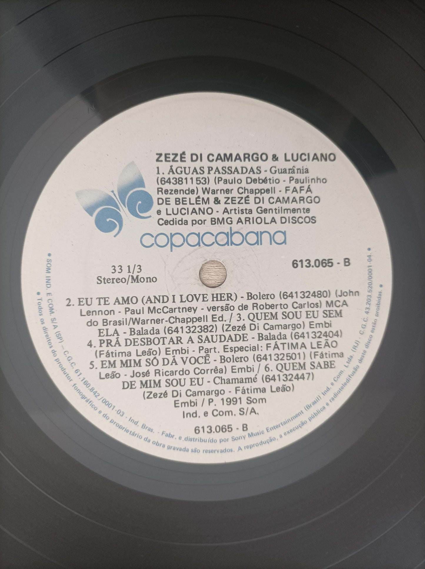 Disco Vinil 1991 Zezé Di Camargo & Luciano A