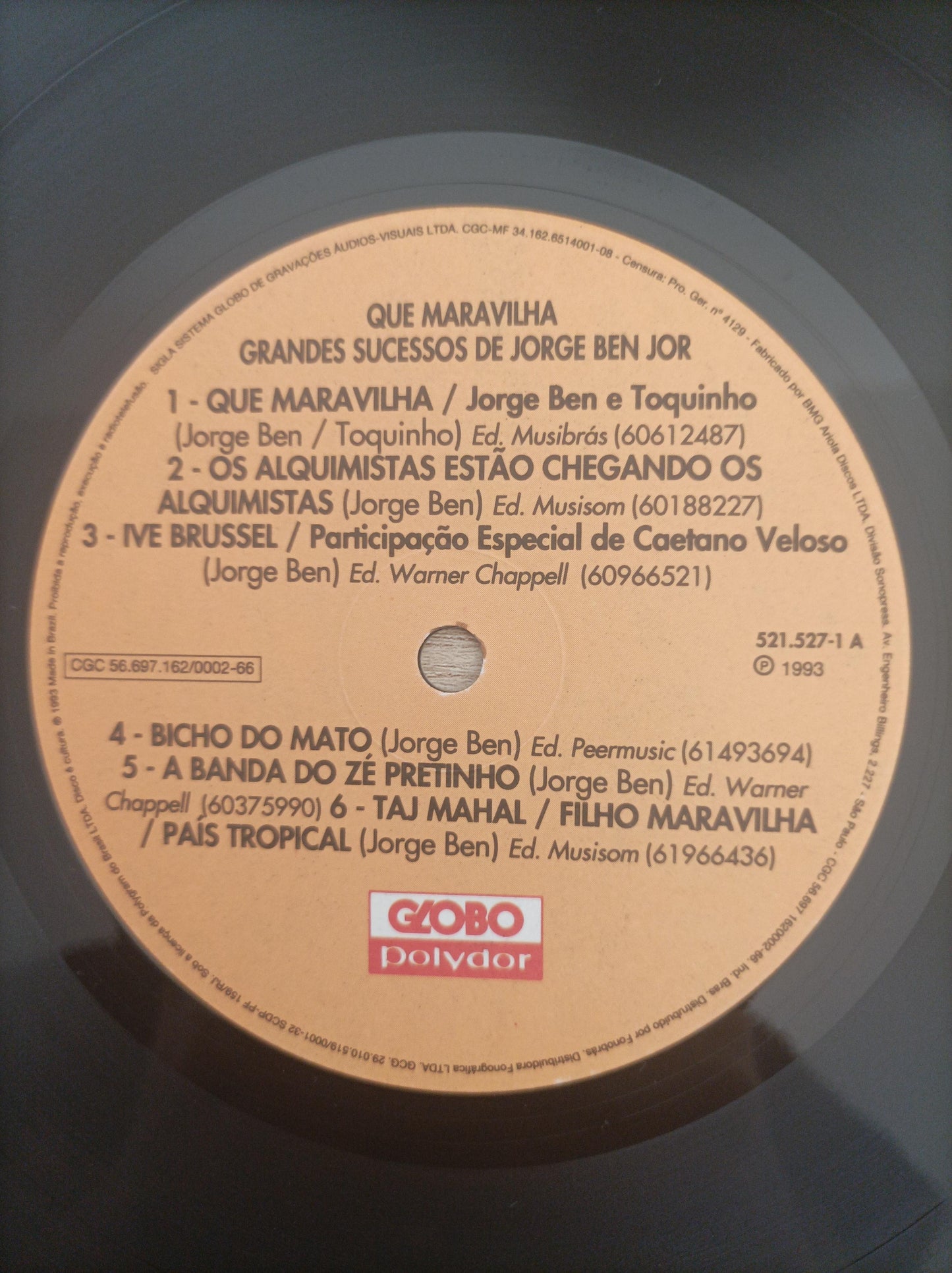Lp Vinil Jorge Ben Que Maravilha (Grandes Sucessos de)