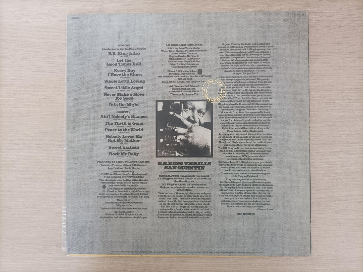 Lp Vinil B.B. King Live At San Quentin