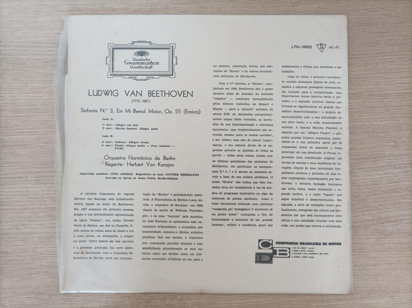 Lp Vinil Ludwig van Beethoven Eroica
