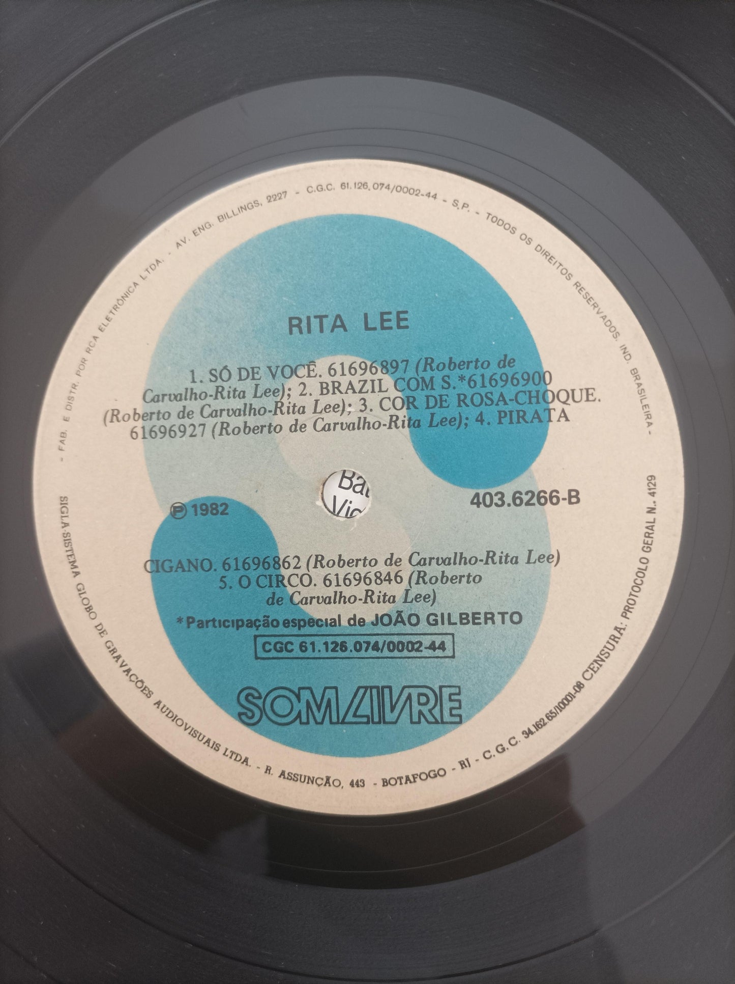 Disco Vinil & Roberto de Carvalho Rita Lee Com Encarte A