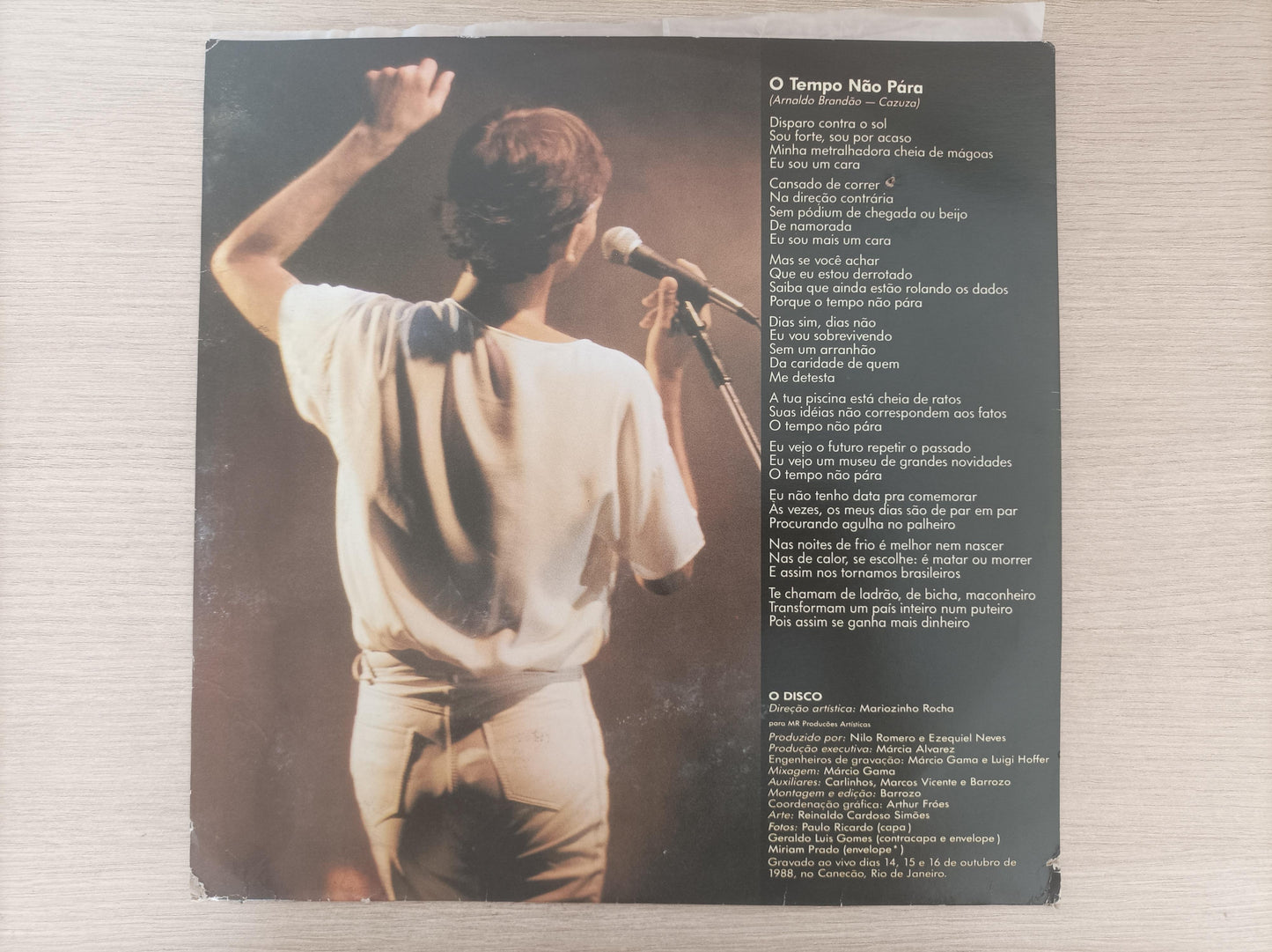 Lp Vinil Cazuza O Tempo Não Para Ao Vivo Com Encarte