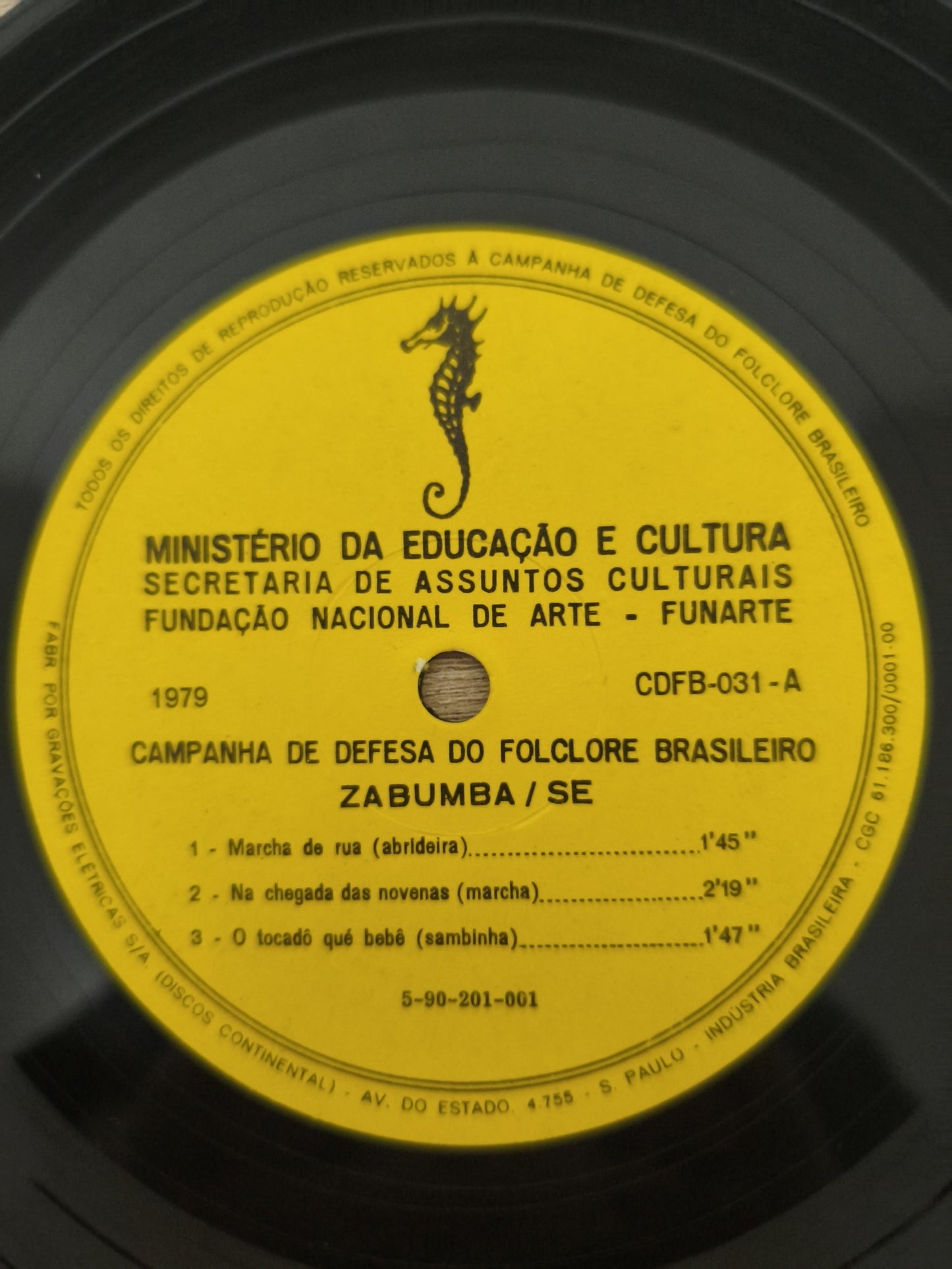 Compacto Vinil Folclore Brasileiro 31 Zabumba / SE
