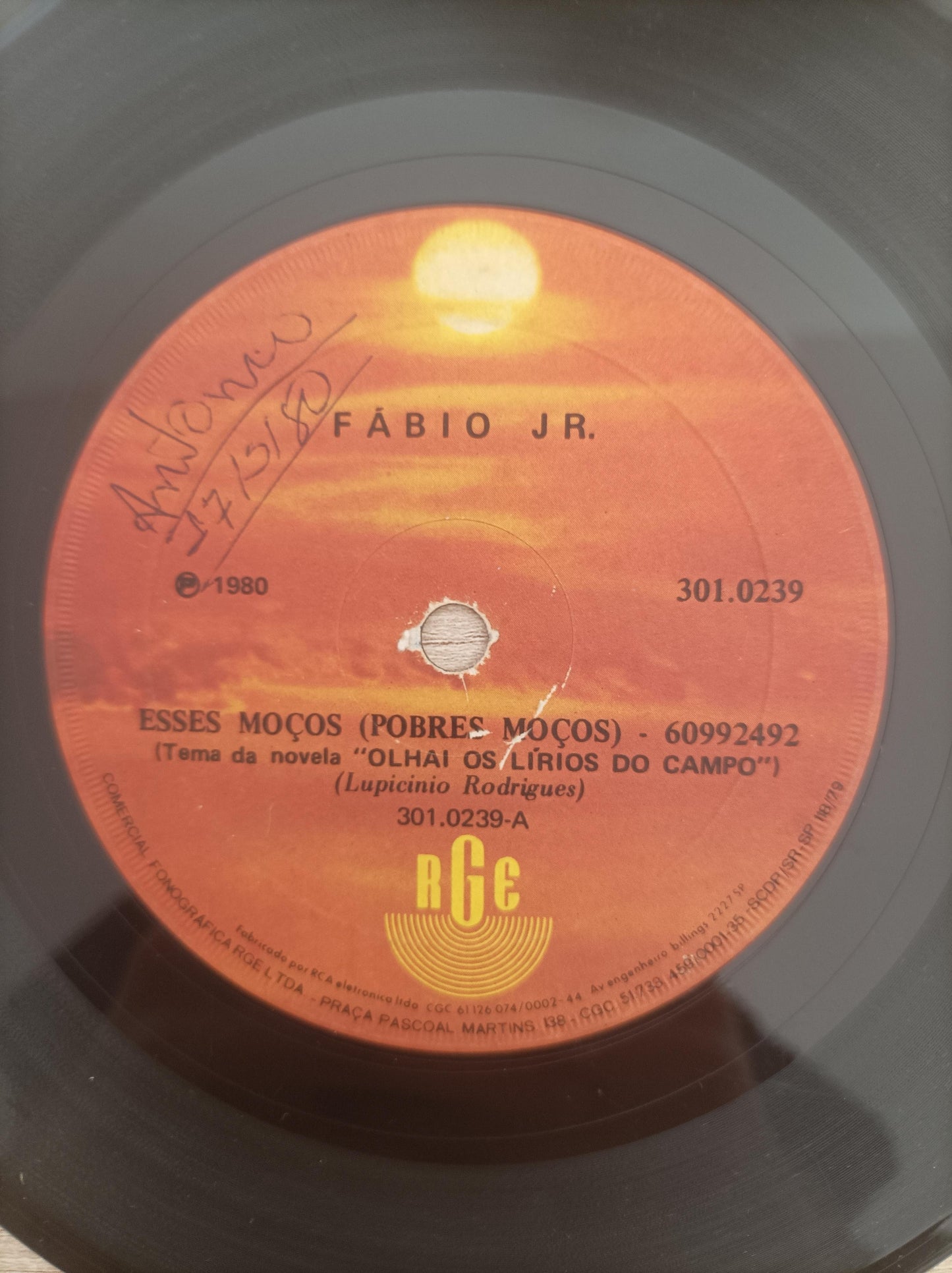 Compacto Vinil Fábio Jr. Esses Moços / 20 E Poucos Anos