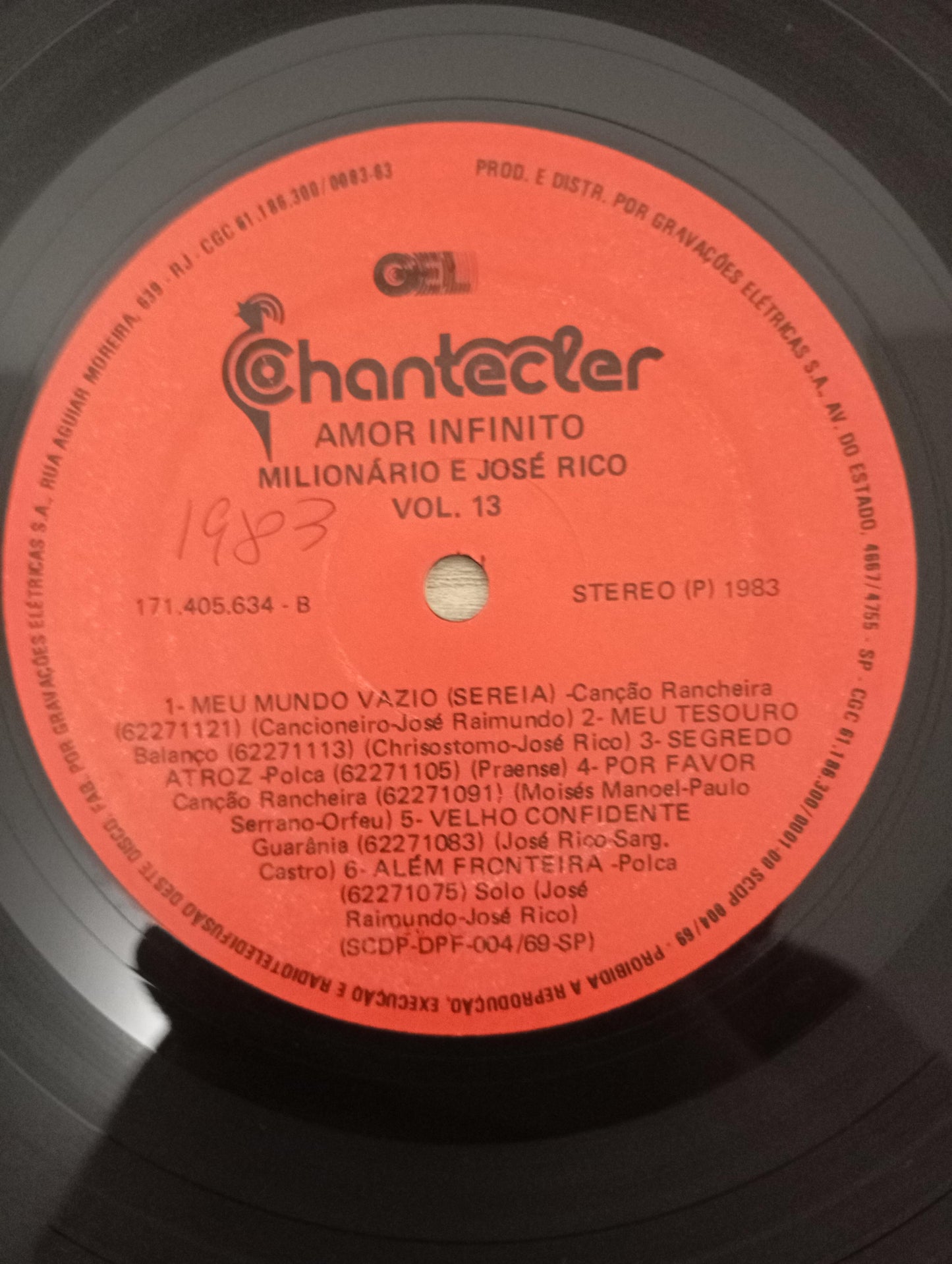 Lp Vinil Milionário & José Rico Vol. 13 - Amor Infinito
