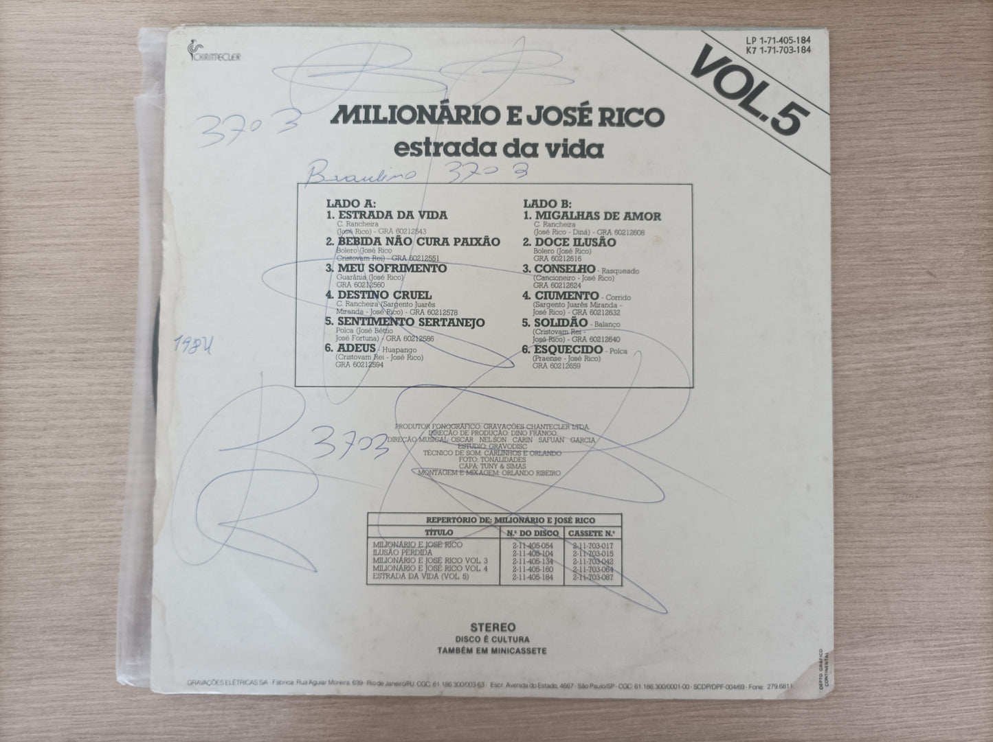 Lp Vinil Milionário & José Rico Estrada da Vida Vol. 5