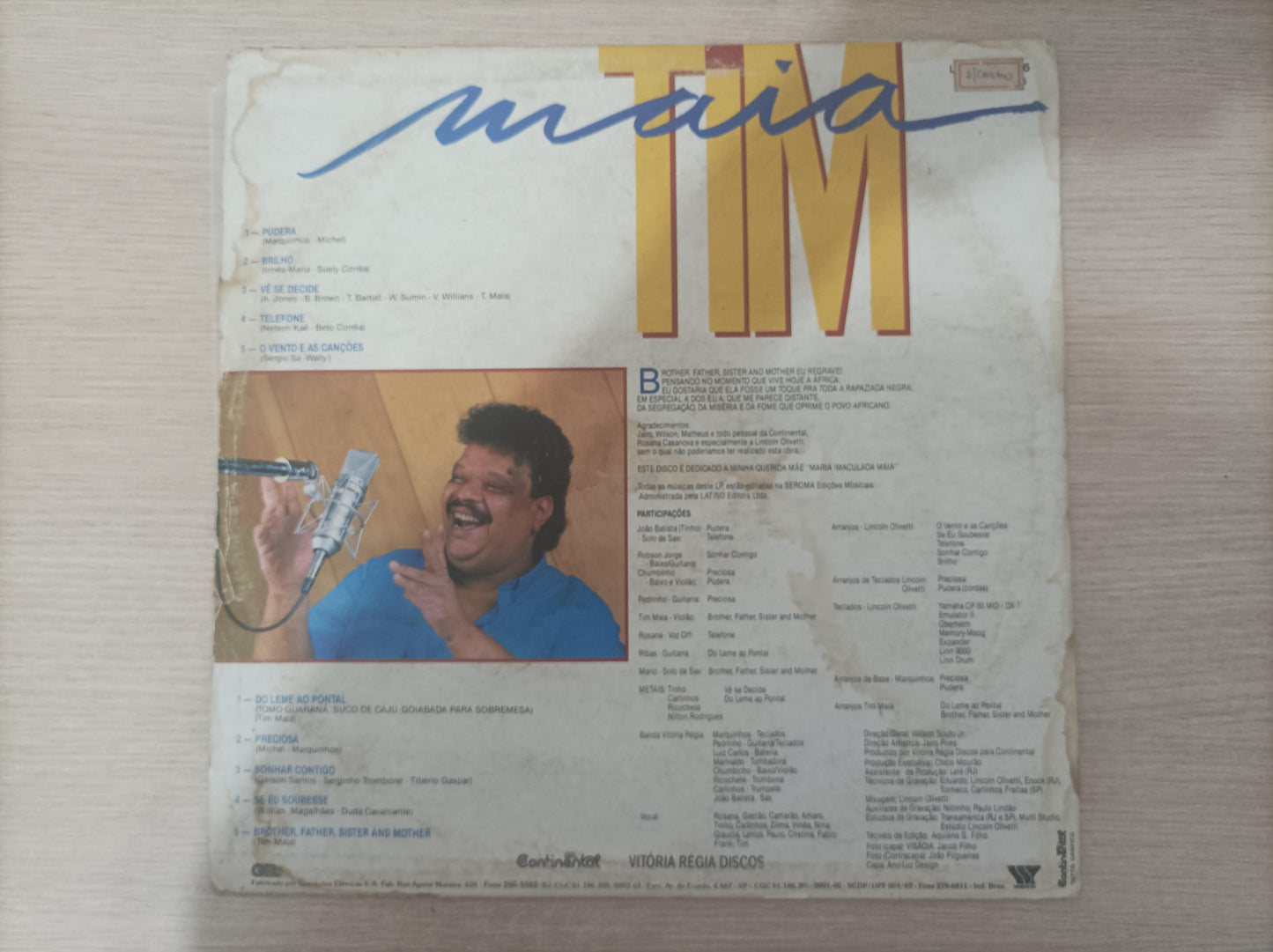 Lp Vinil Tim Maia 1986 Com Encarte