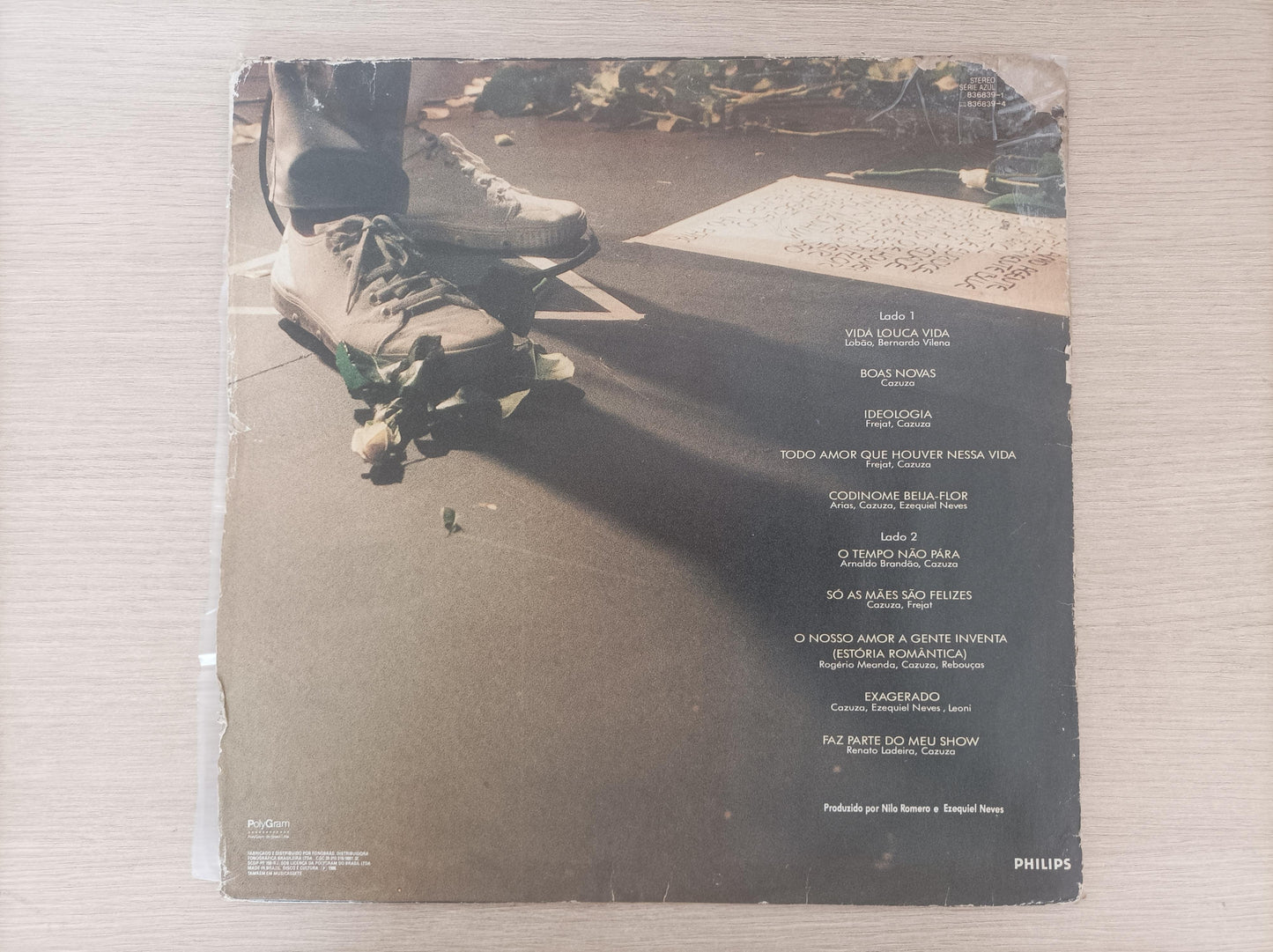 Lp Vinil Cazuza O Tempo Não Para Ao Vivo Com Encarte