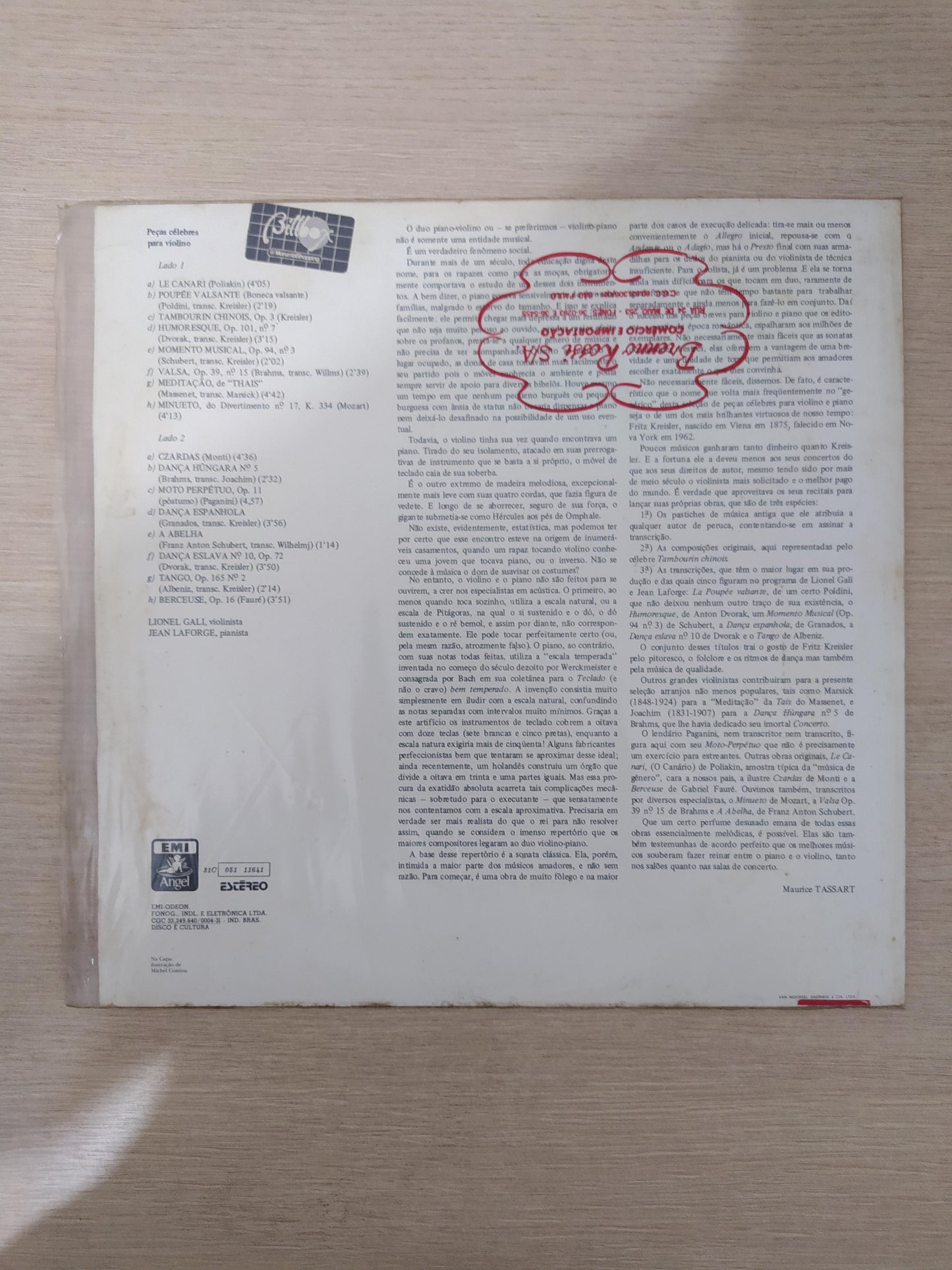 Lp Vinil Peças Célebres Para Violino