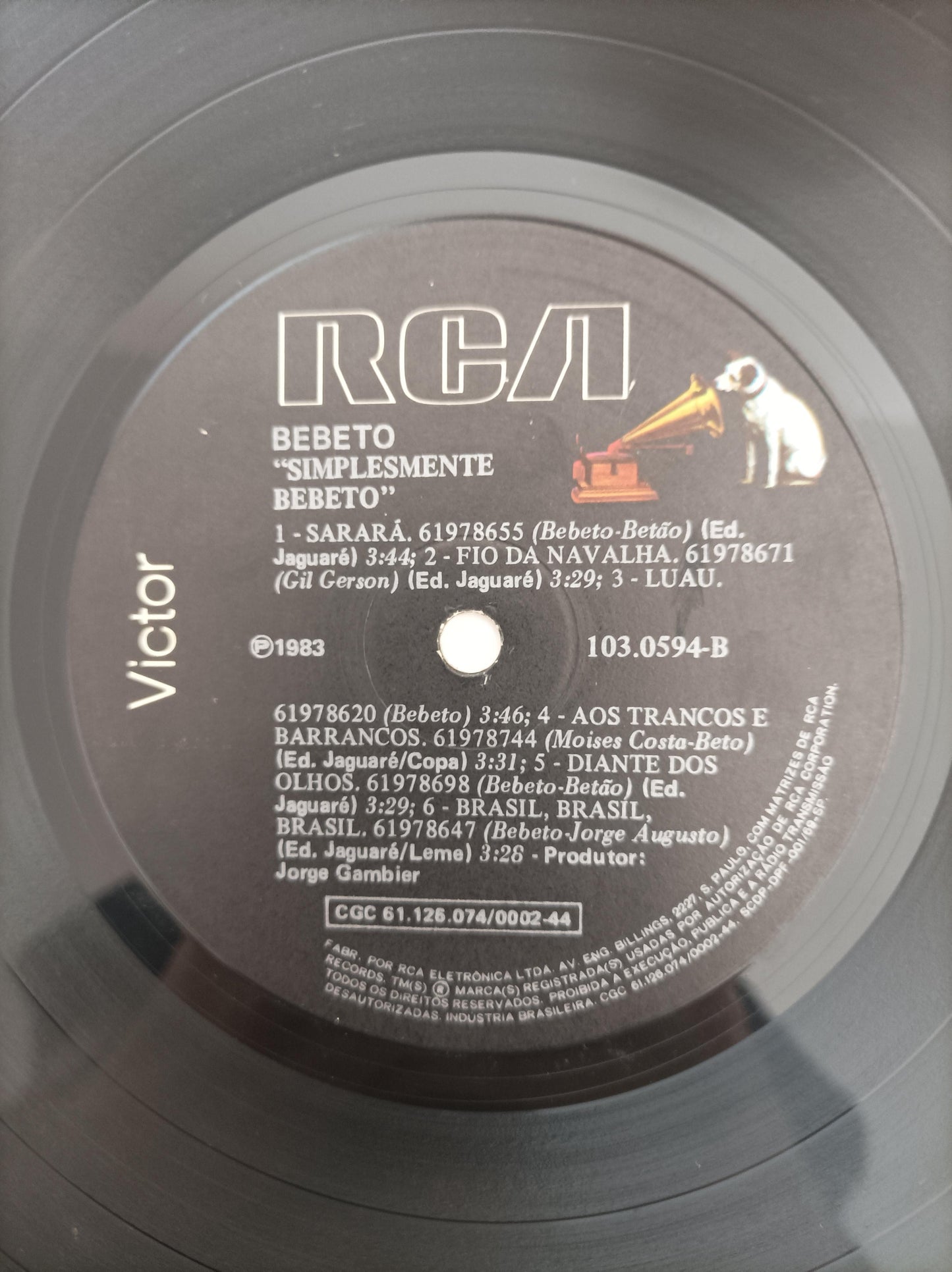 Lp Vinil Bebeto Simplesmente Bebeto Com Encarte
