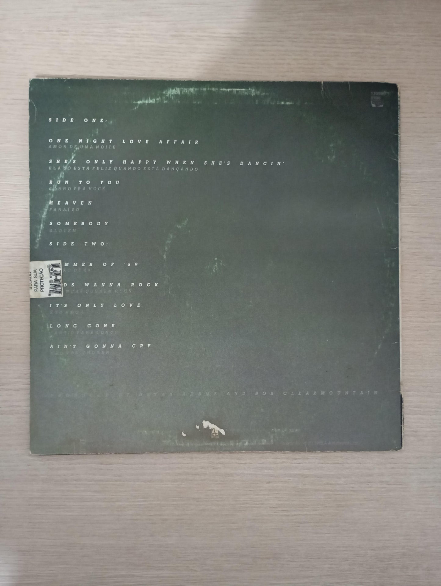 Lp Vinil Bryan Adams Reckless
