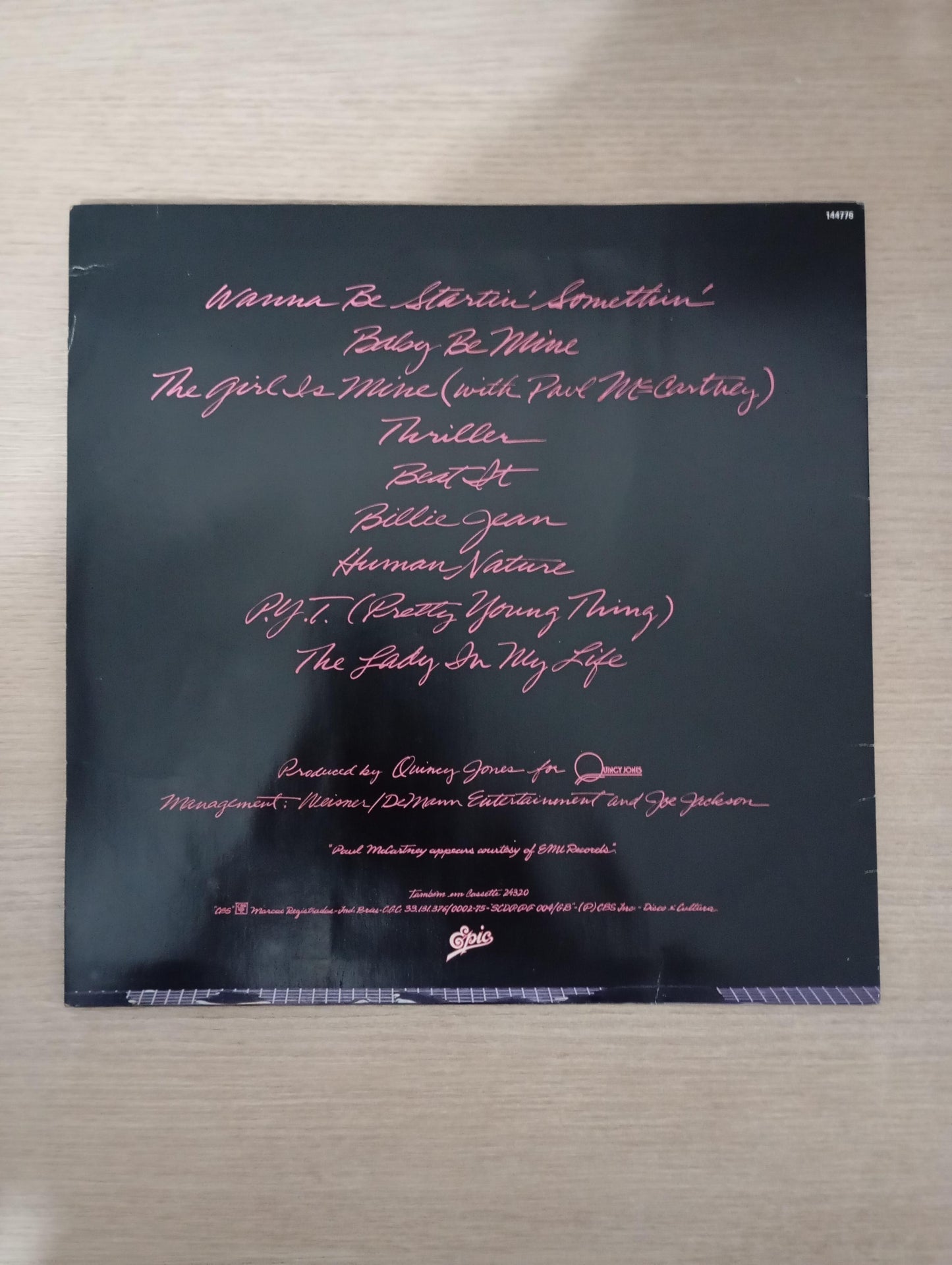Disco Vinil Thriller Michael Jackson Com Encarte A