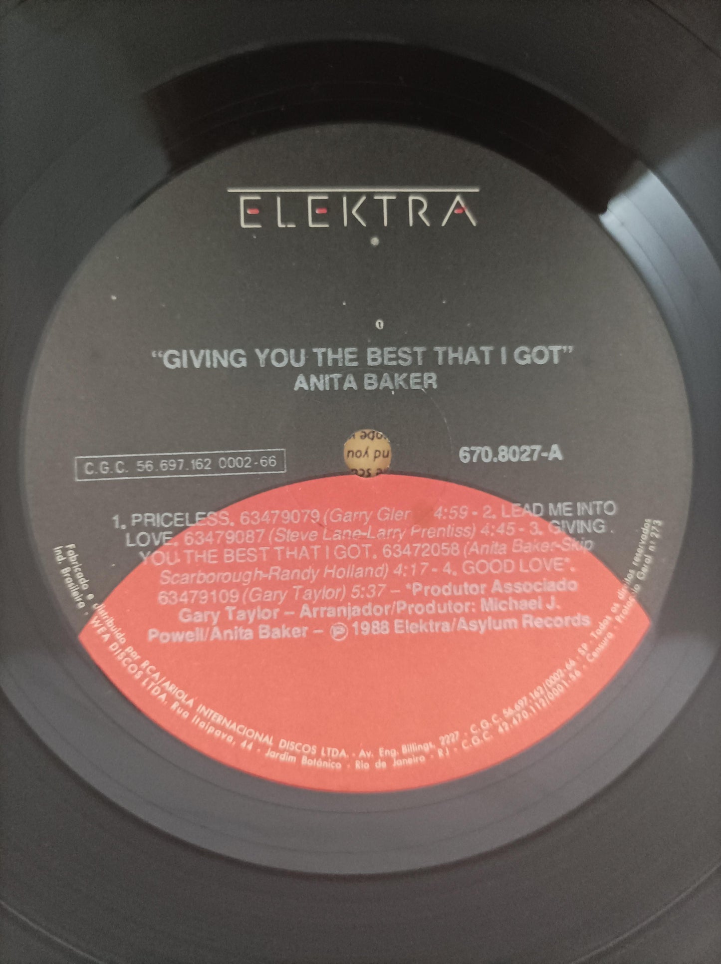 Lp Vinil Anita Baker Giving You The Best That I Got Encarte