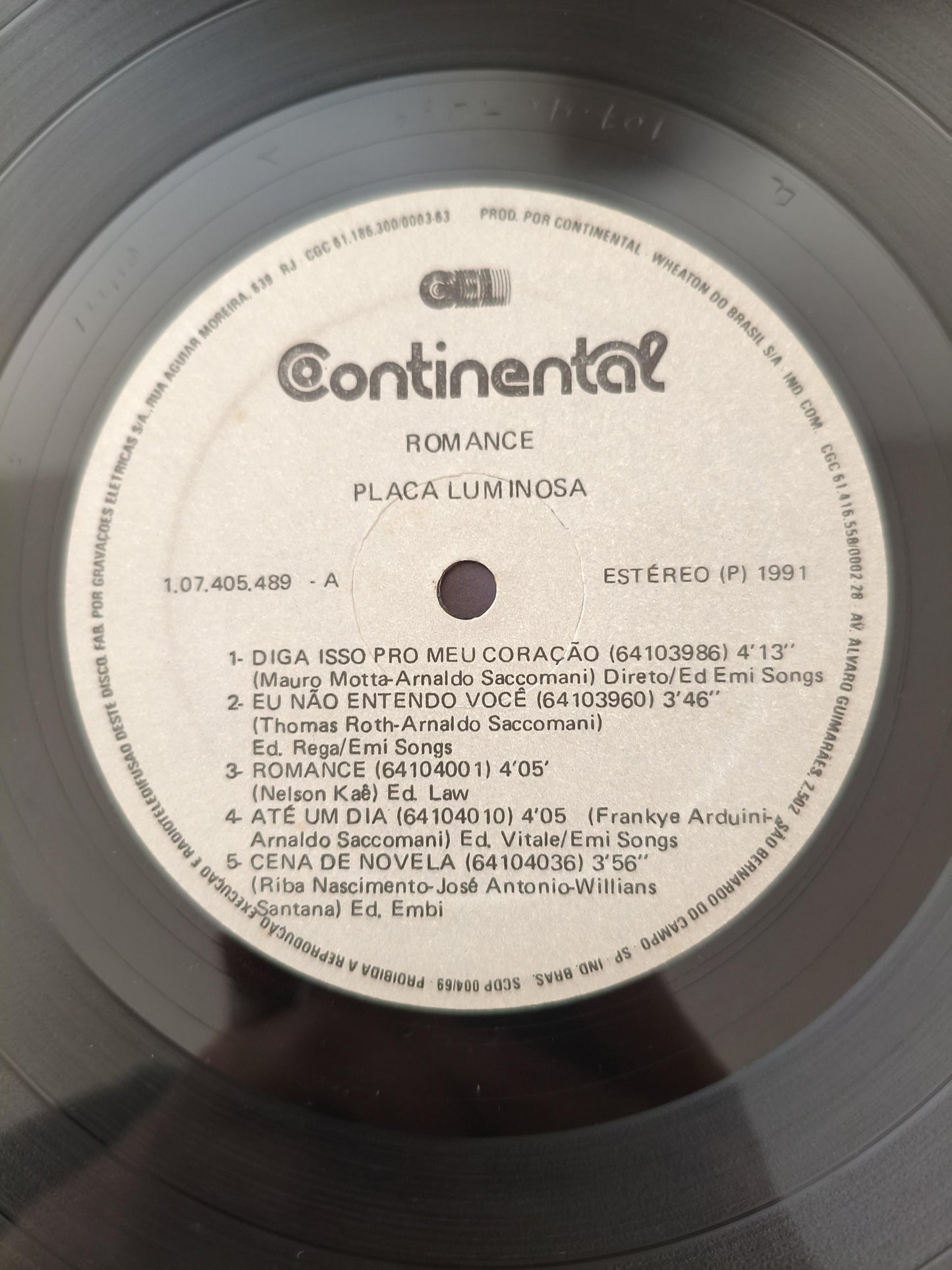 Lp Vinil Placa Luminosa Romance Com Encarte