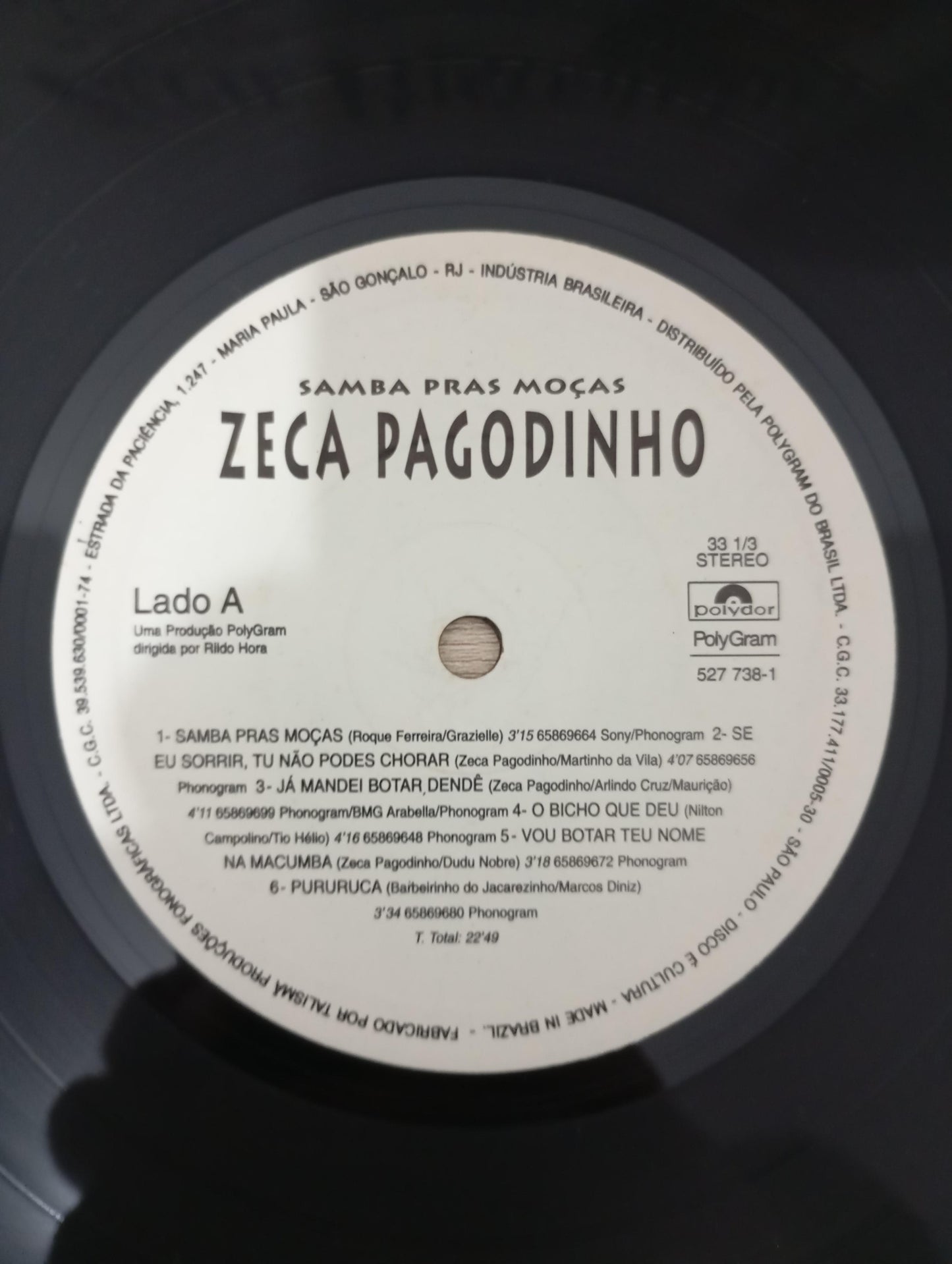 Lp Vinil Zeca Pagodinho Samba Pras Moças