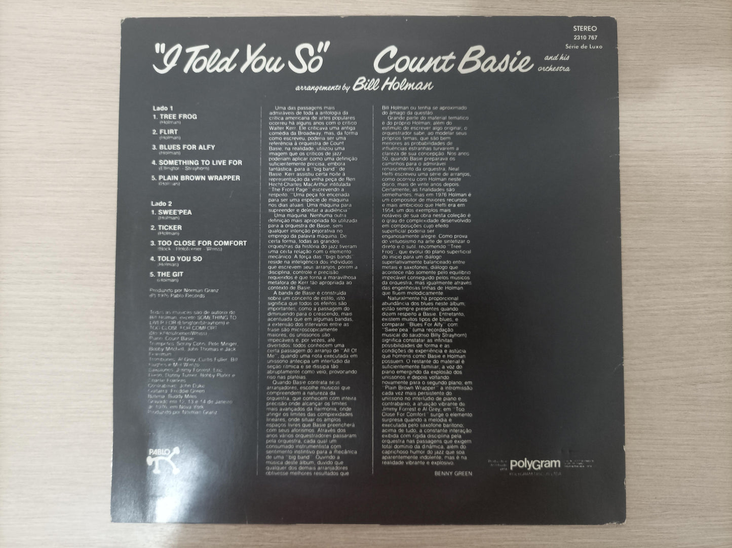 Disco Vinil I Told You So Count Basie A