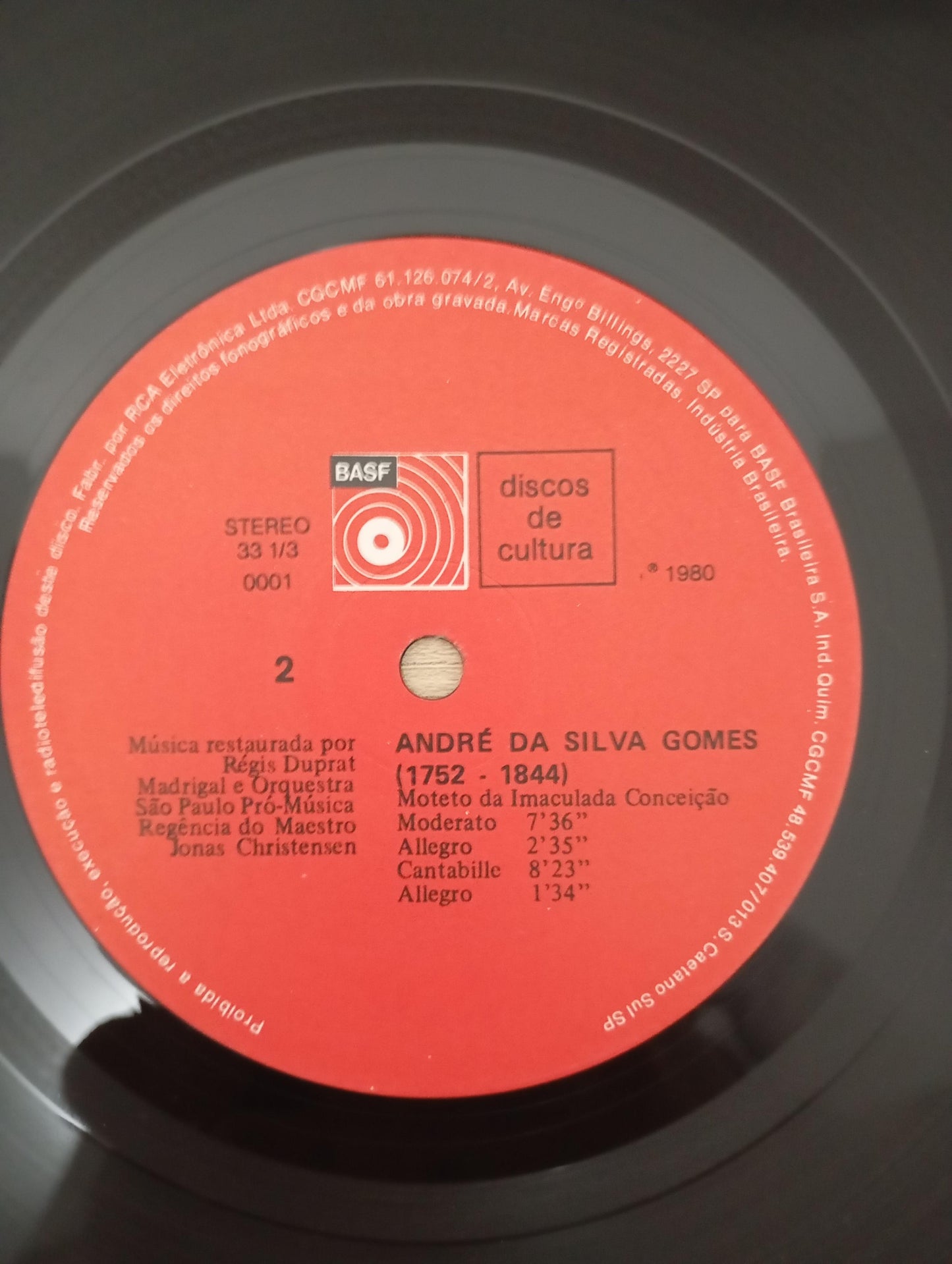 Lp Vinil André da Silva Gomes Música Sacra Paulista