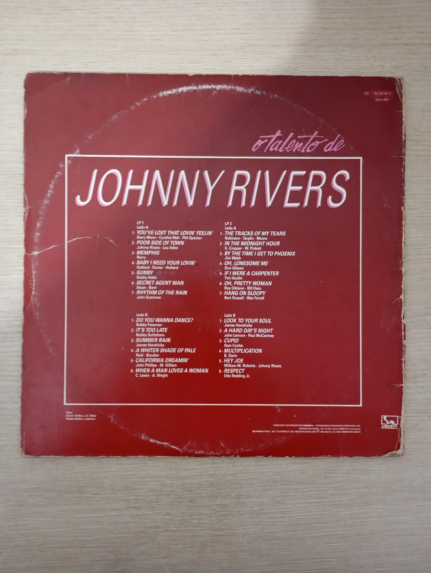 Lp Vinil Johnny Rivers O Talento de Duplo