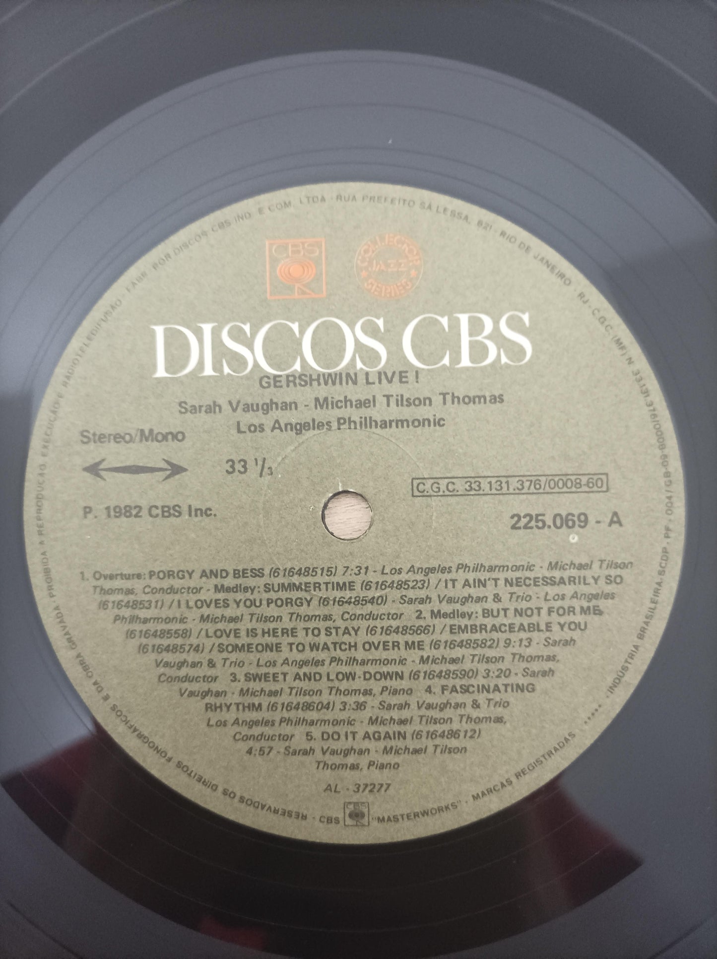 Lp Vinil Michael Tilson & Sarah Vaughan Gershwin Live!