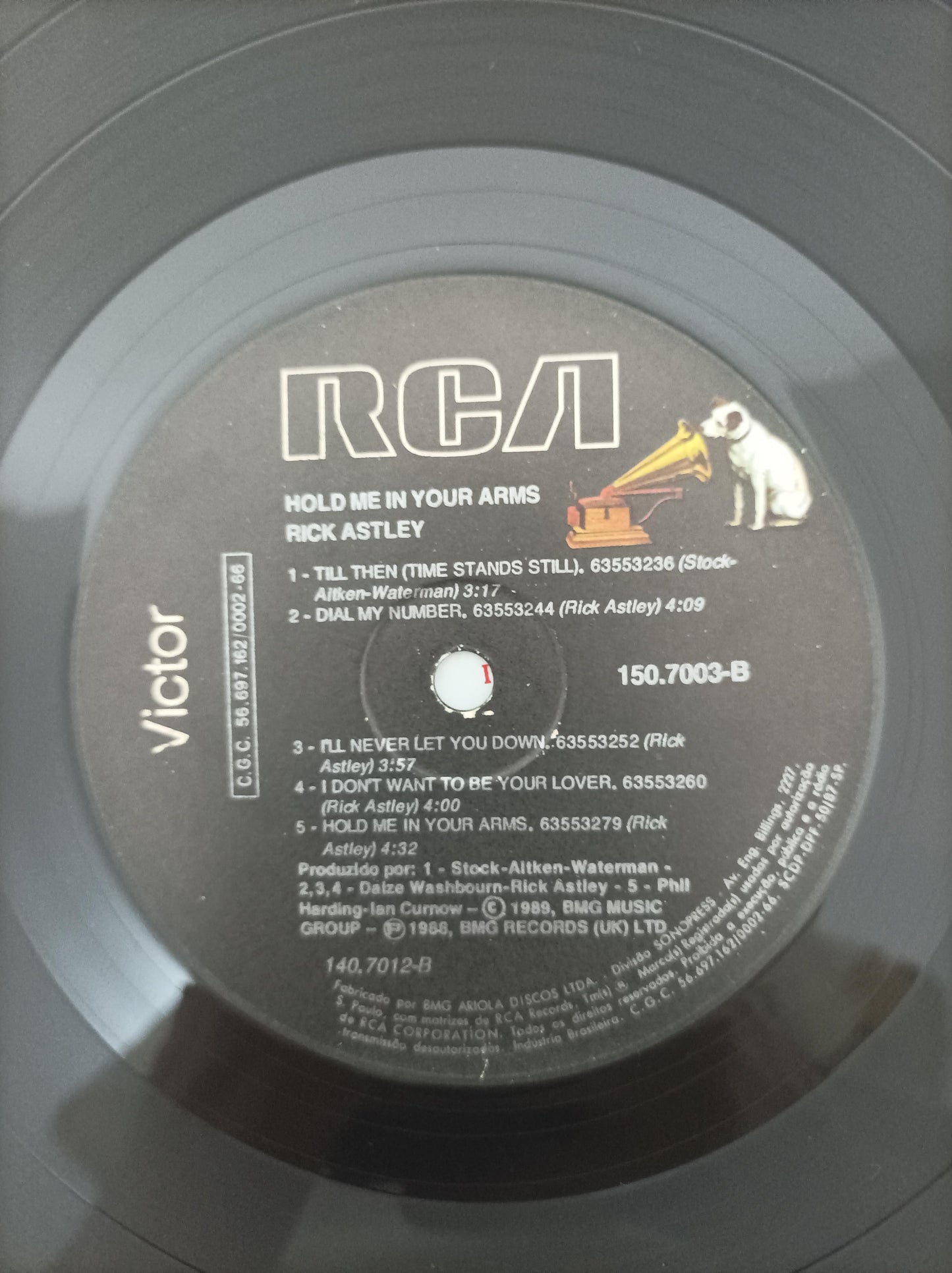 Disco Vinil Hold Me In Your Arms Rick Astley Com Encarte A
