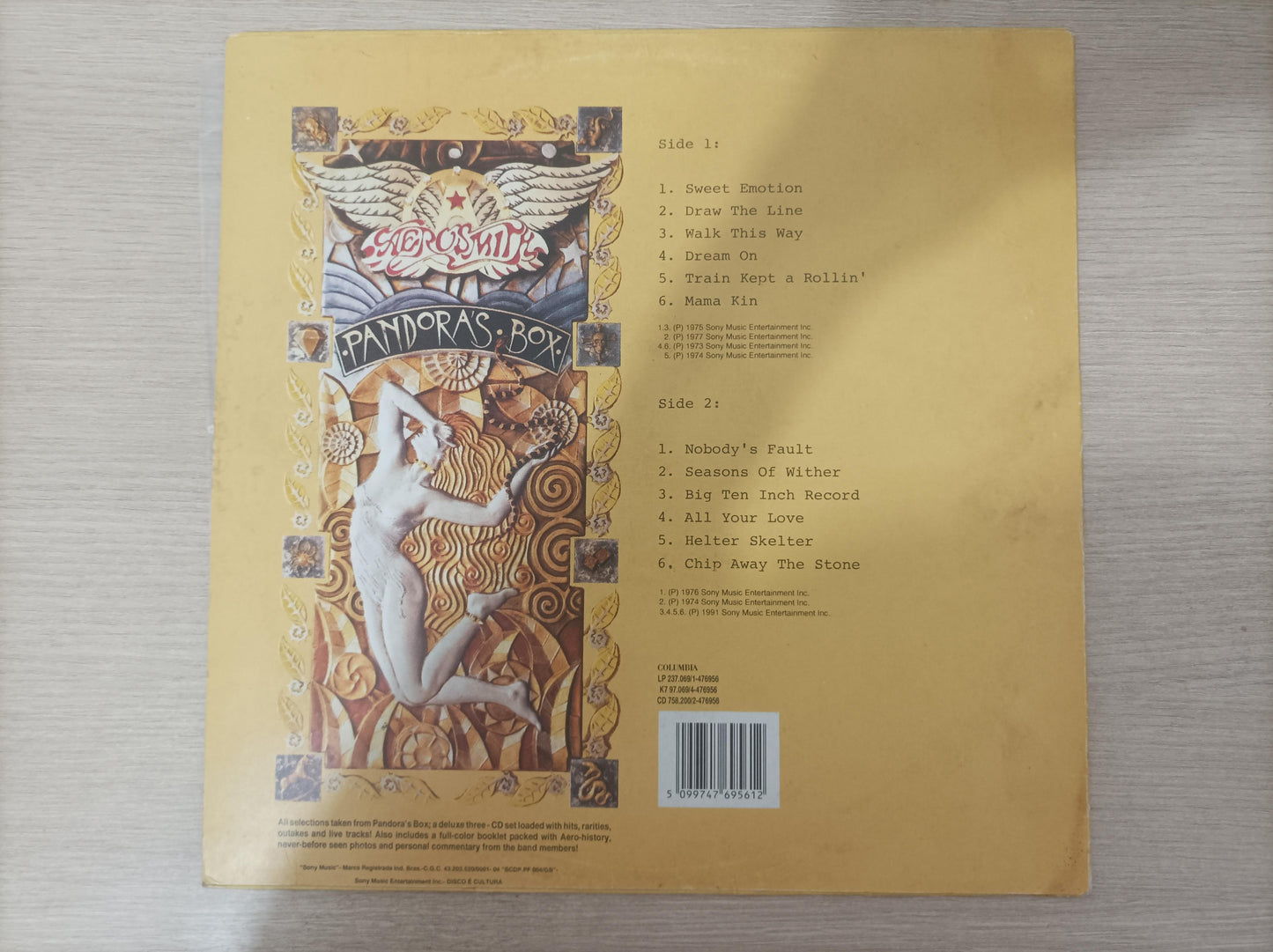Lp Vinil Aerosmith Pandora's Toys Com Encarte, Leia