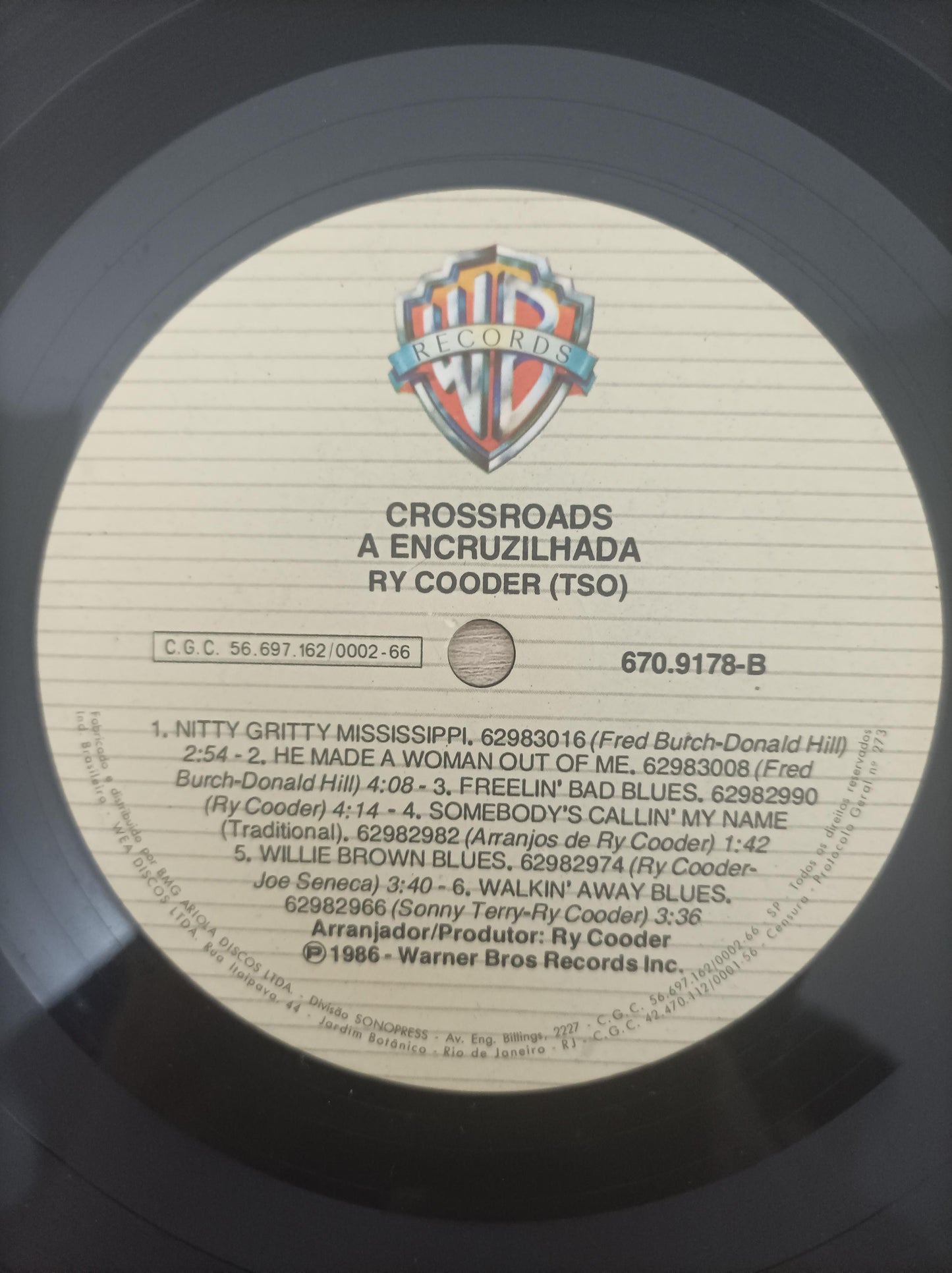 Lp Vinil Ry Cooder Trilha Sonora Crossroads / A Encruzilhada