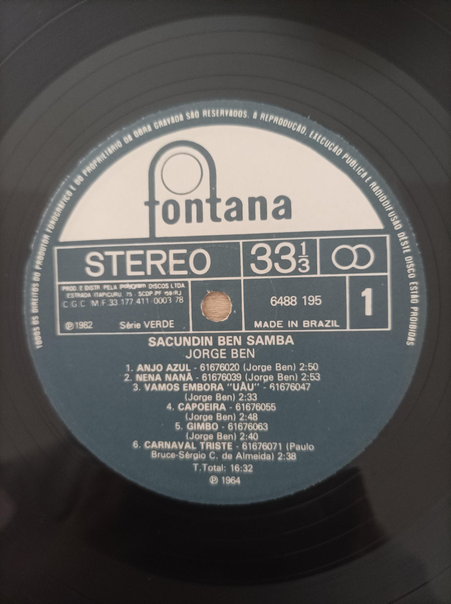 Lp Vinil Jorge Ben Sacundin Ben Samba