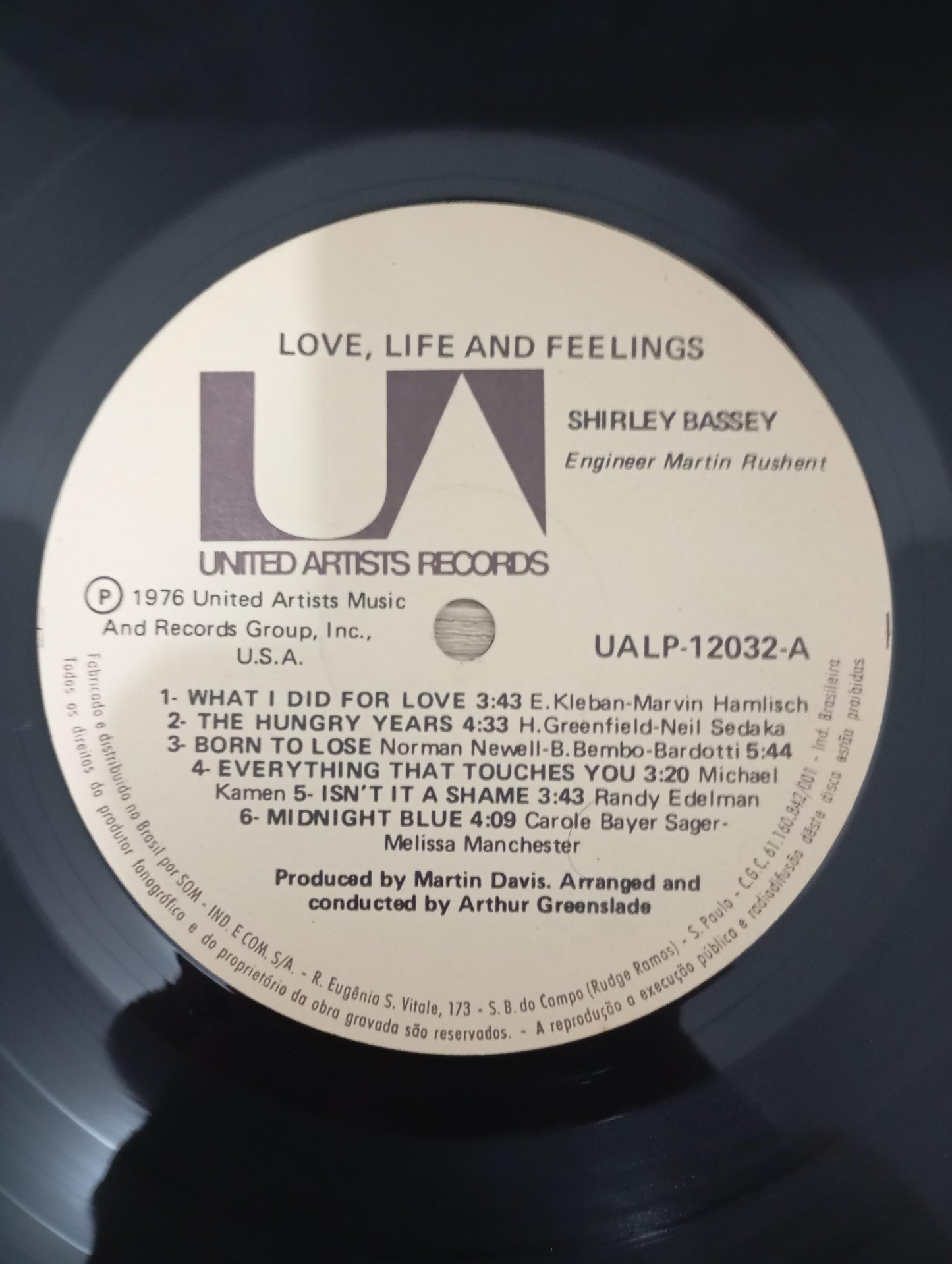 Lp Vinil Shirley Bassey Love, Life And Feelings