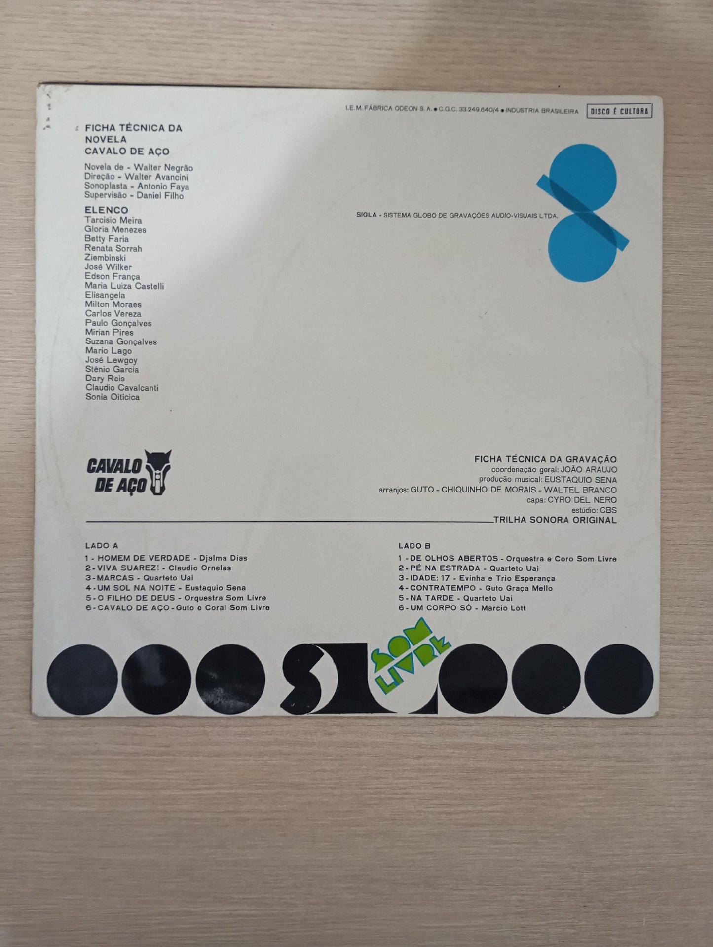 Lp Vinil Trilha Novela Cavalo de Aço 1973