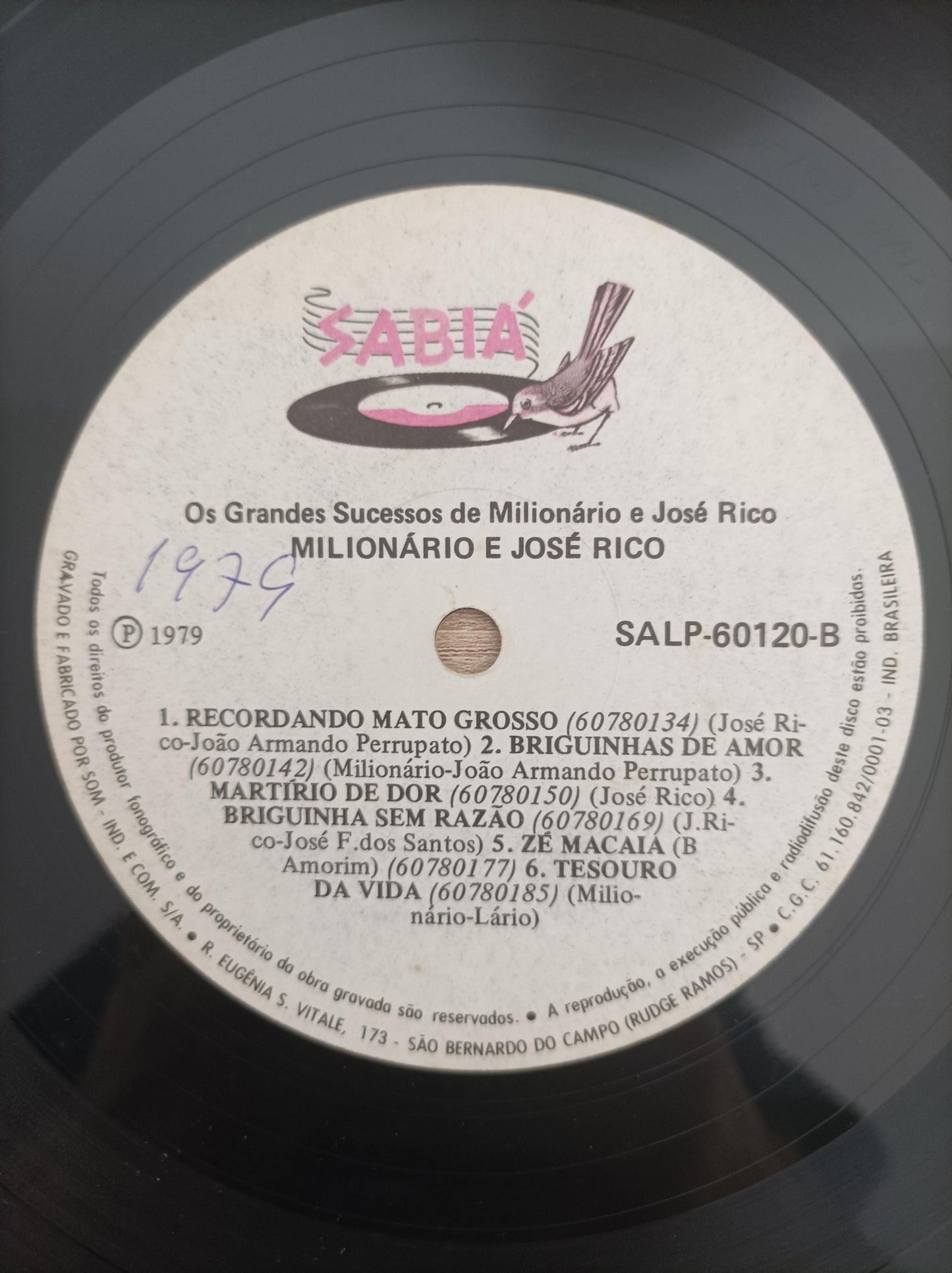 Lp Vinil Milionário & José Rico Grandes Sucessos