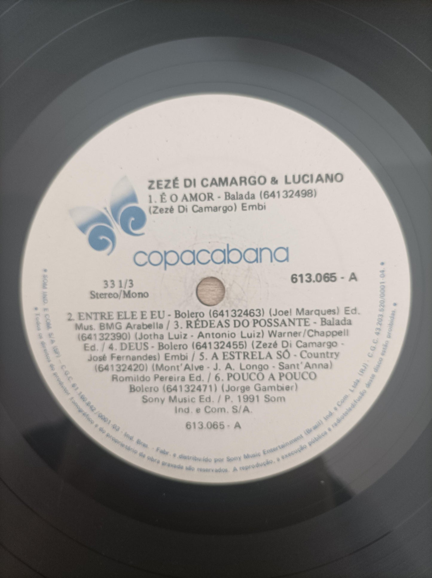 Disco Vinil 1991 Zezé Di Camargo & Luciano A