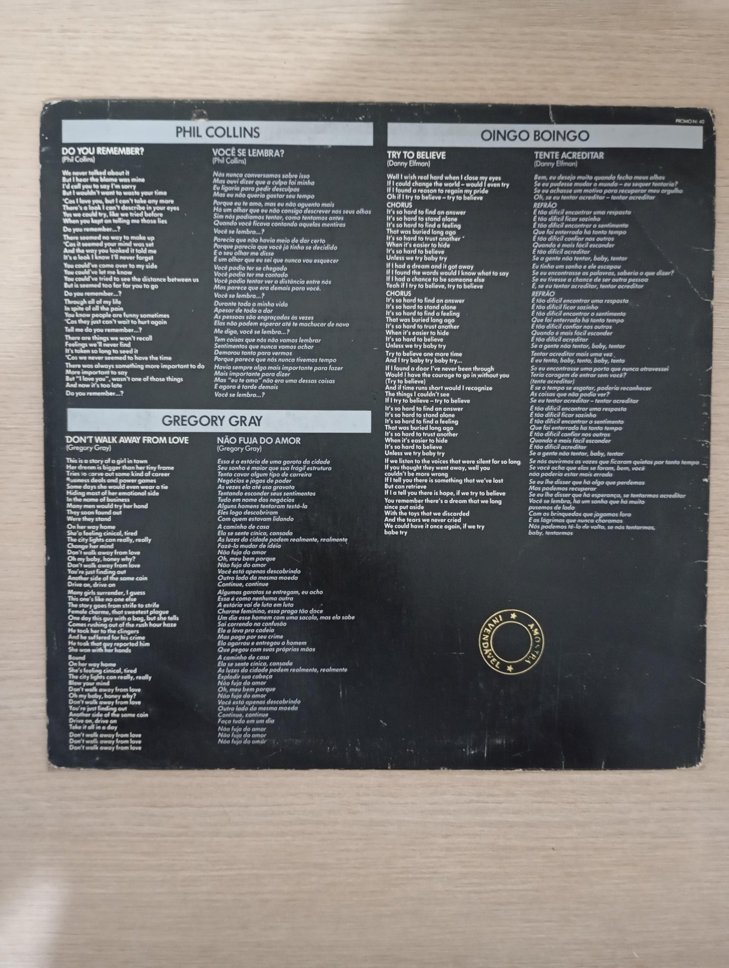 Lp Vinil Promo WEA Phil Collins / Oingo Boingo / Aerosmith