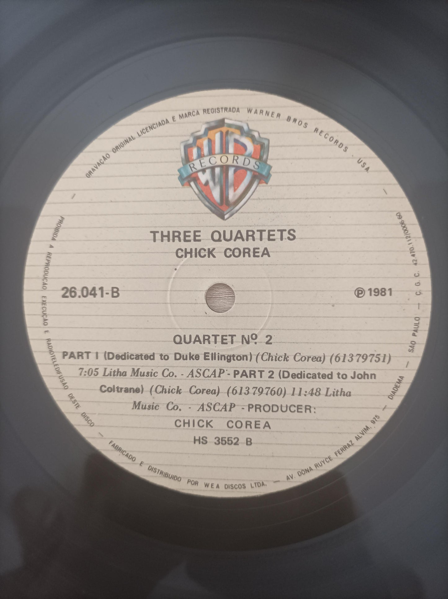 Lp Vinil Chick Corea Three Quartets