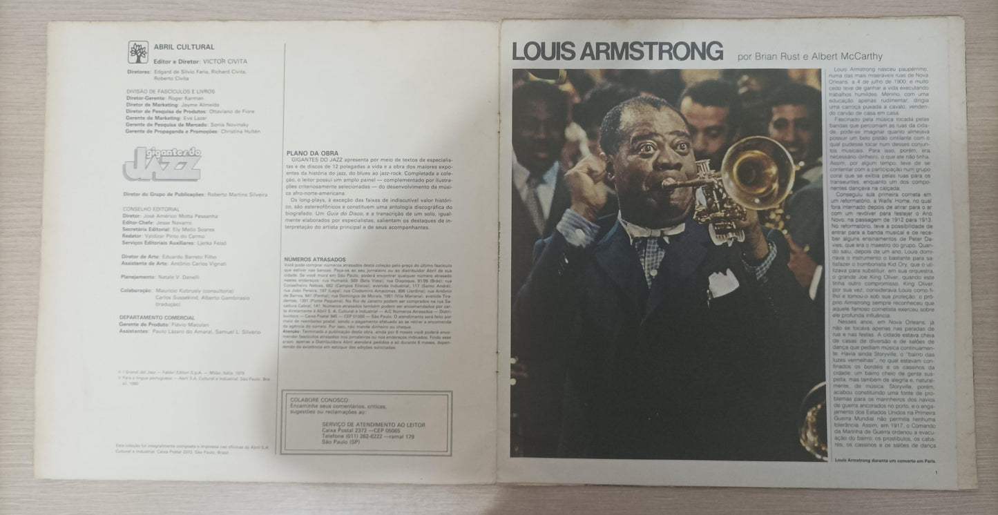Lp Vinil Louis Armstrong Gigantes do Jazz Capa Dupla
