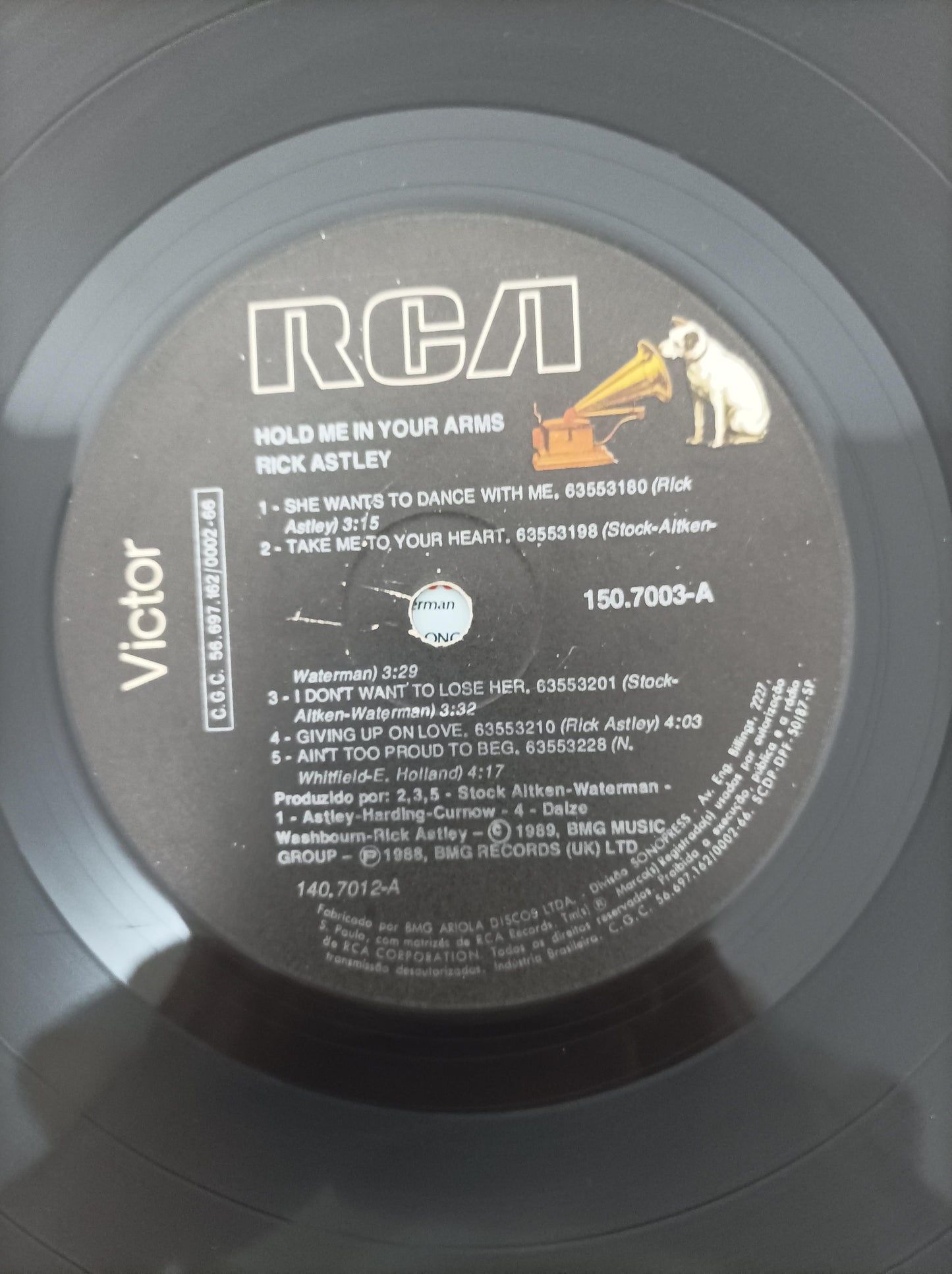 Disco Vinil Hold Me In Your Arms Rick Astley Com Encarte A