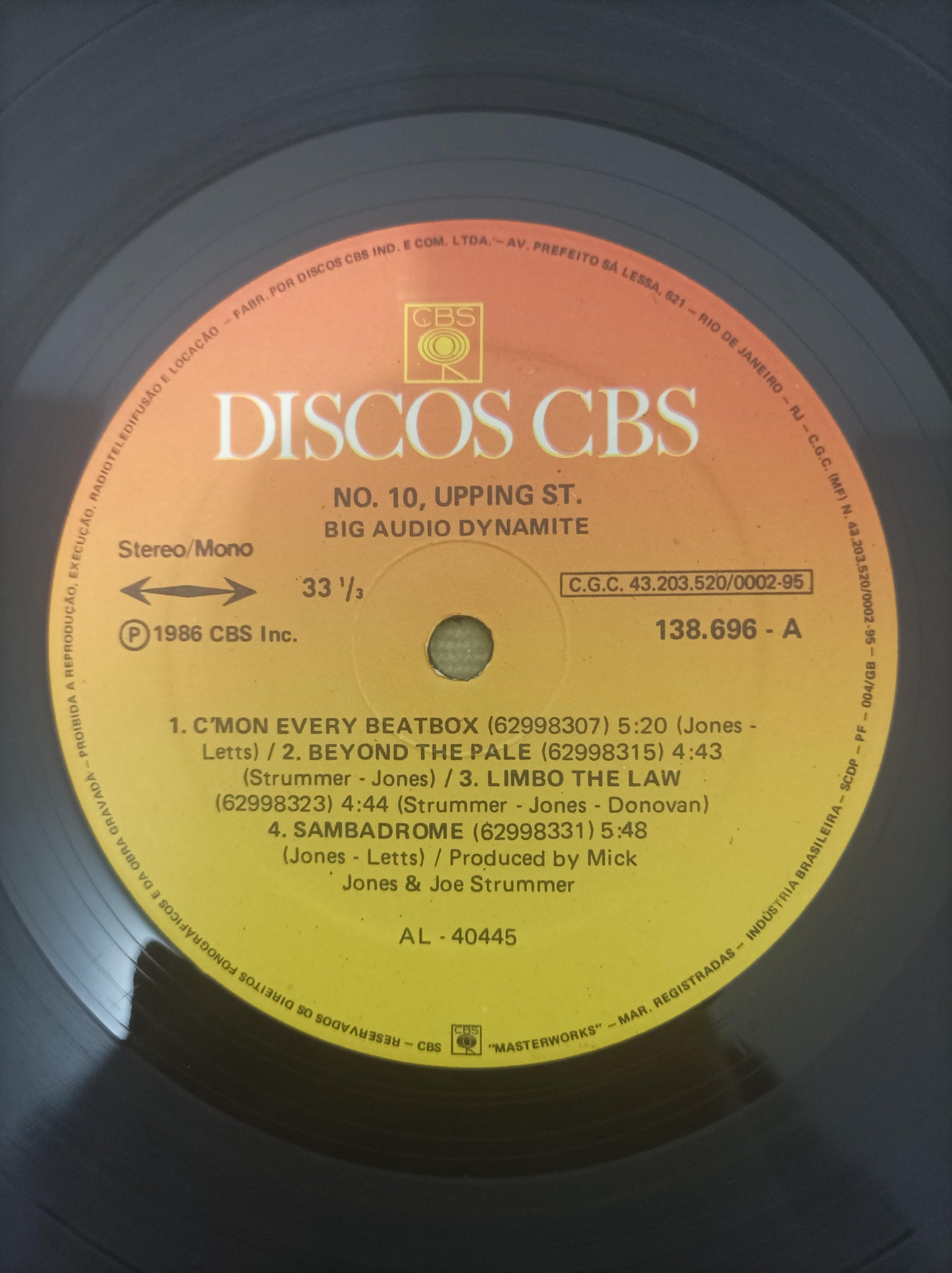 Lp Vinil Big Audio Dynamite No. 10, Upping St. Com Encarte