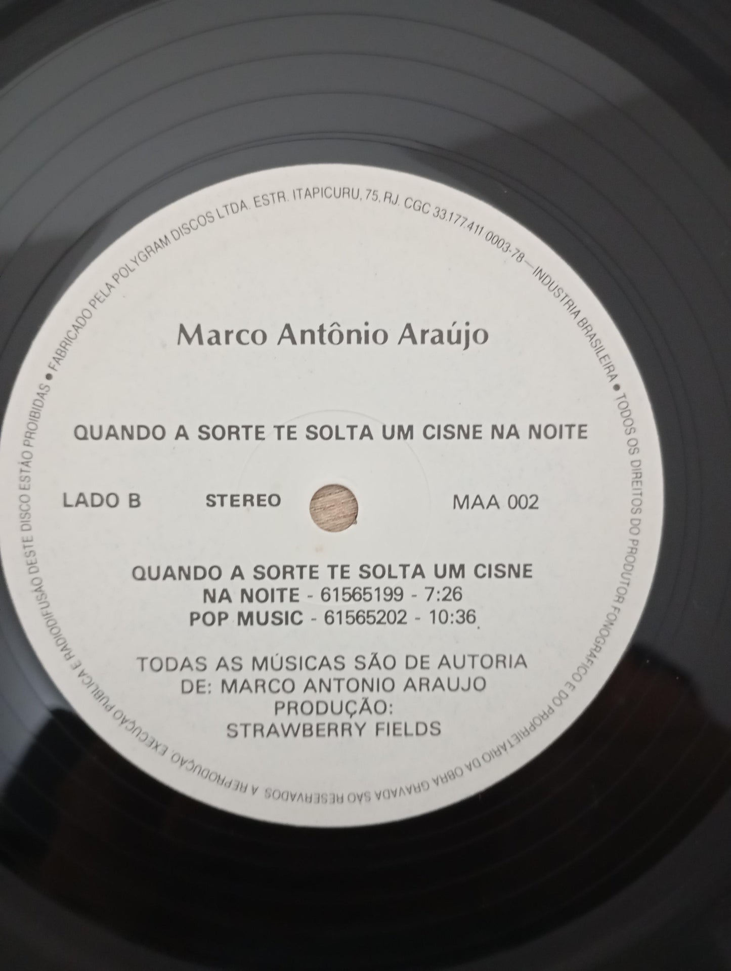 Lp Vinil Marco Antonio Araujo Quando Sorte Solta Cisne Noite